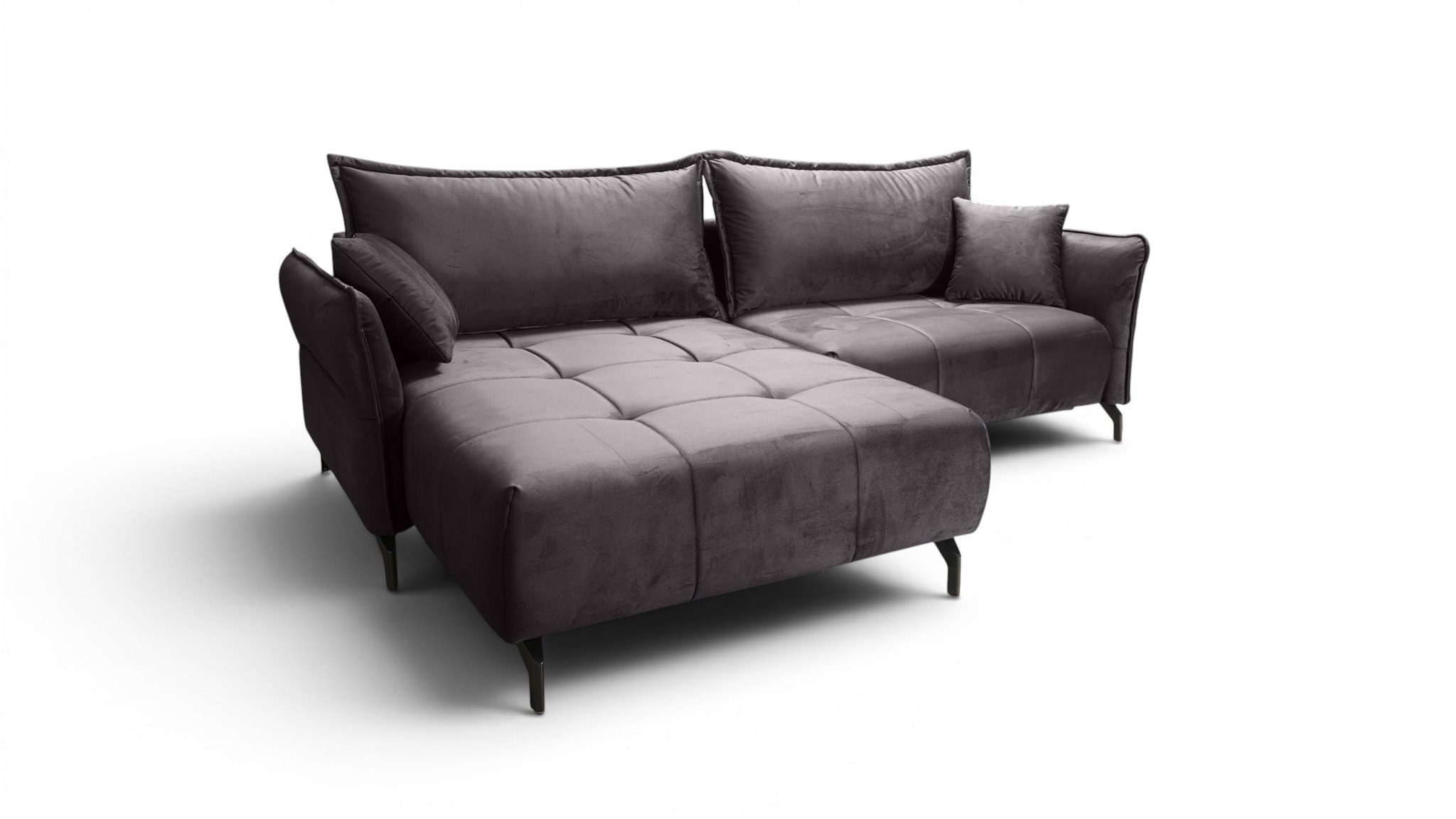 Fun Möbel Ecksofa Schlafsofa Sofa VICTORIA Stoff Element, inkl. Schlaffunktion, 2 x Rücken- und 2 x Zierkissen, inkl. Schlaffunktion