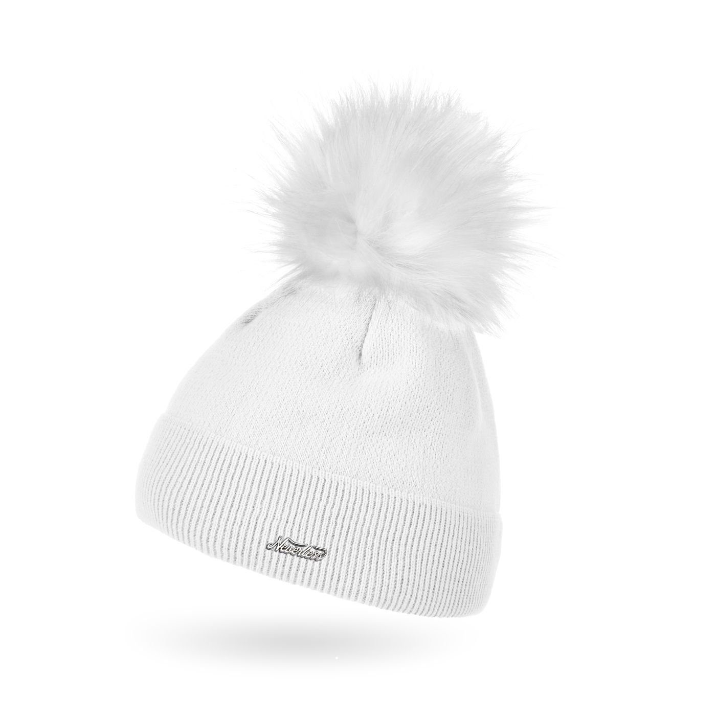 Neverless Bommelmütze Damen Mütze gefüttert Fell-Bommel Kunstfell Wollmütze günstig online kaufen