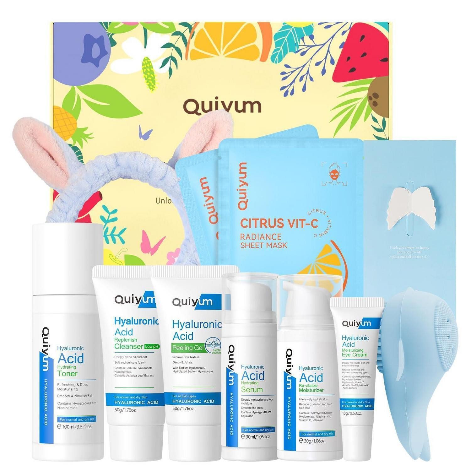 LuxusKollektion Pflege-Geschenkset Hyaluronsäure Gesichtspflege Set 10-teilig
