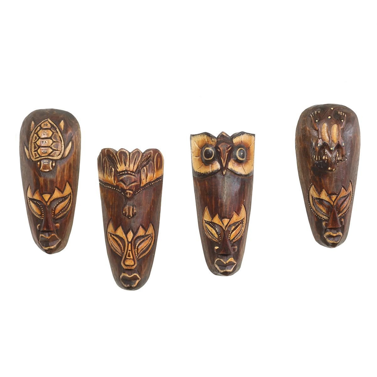 Oriental Galerie Dekofigur 4er Set Wandmasken Afrika Ethno Masken 20 cm (1 günstig online kaufen