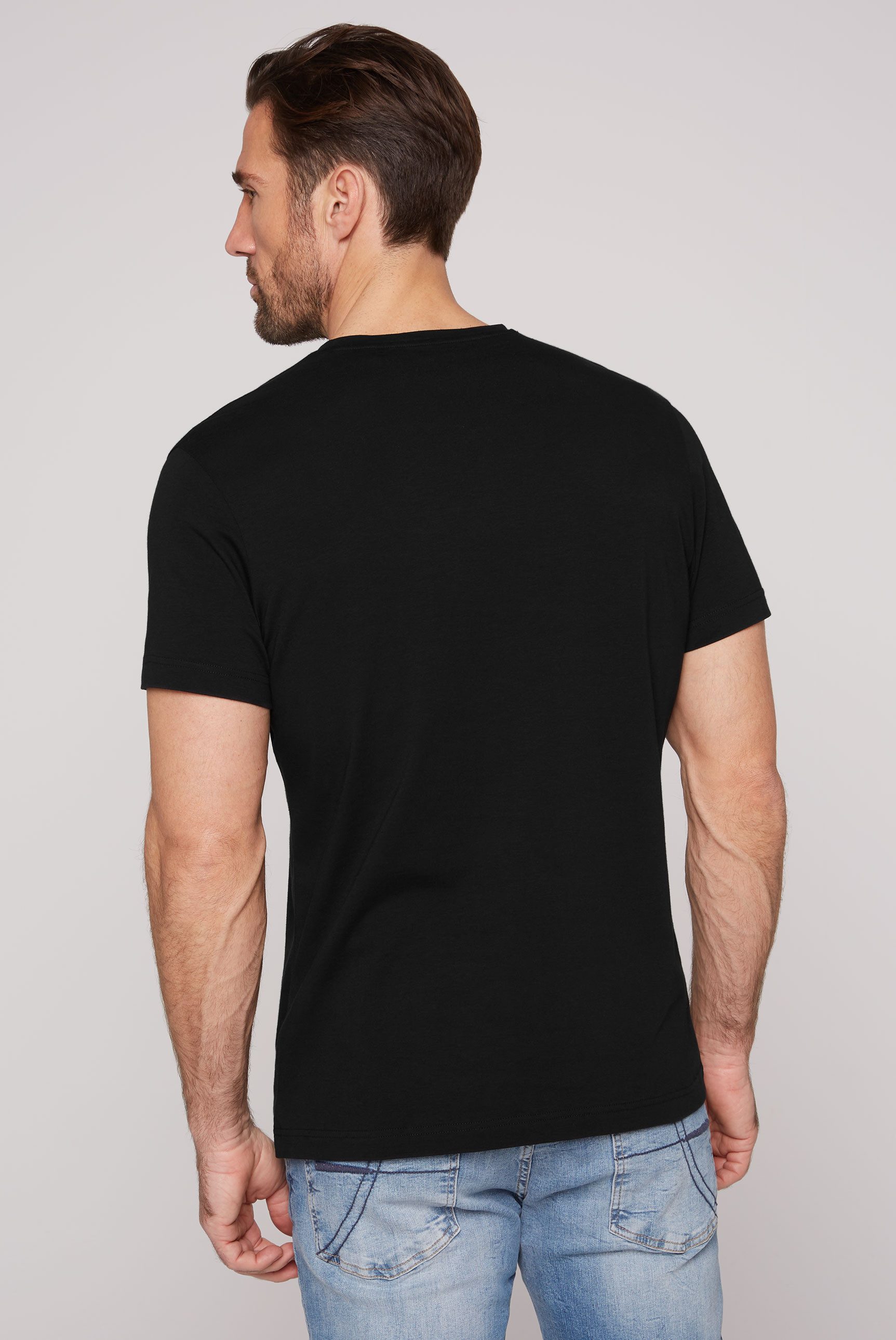 CAMP DAVID V-Shirt bequem, Baumwollmix, V-Ausschnitt, günstig online kaufen