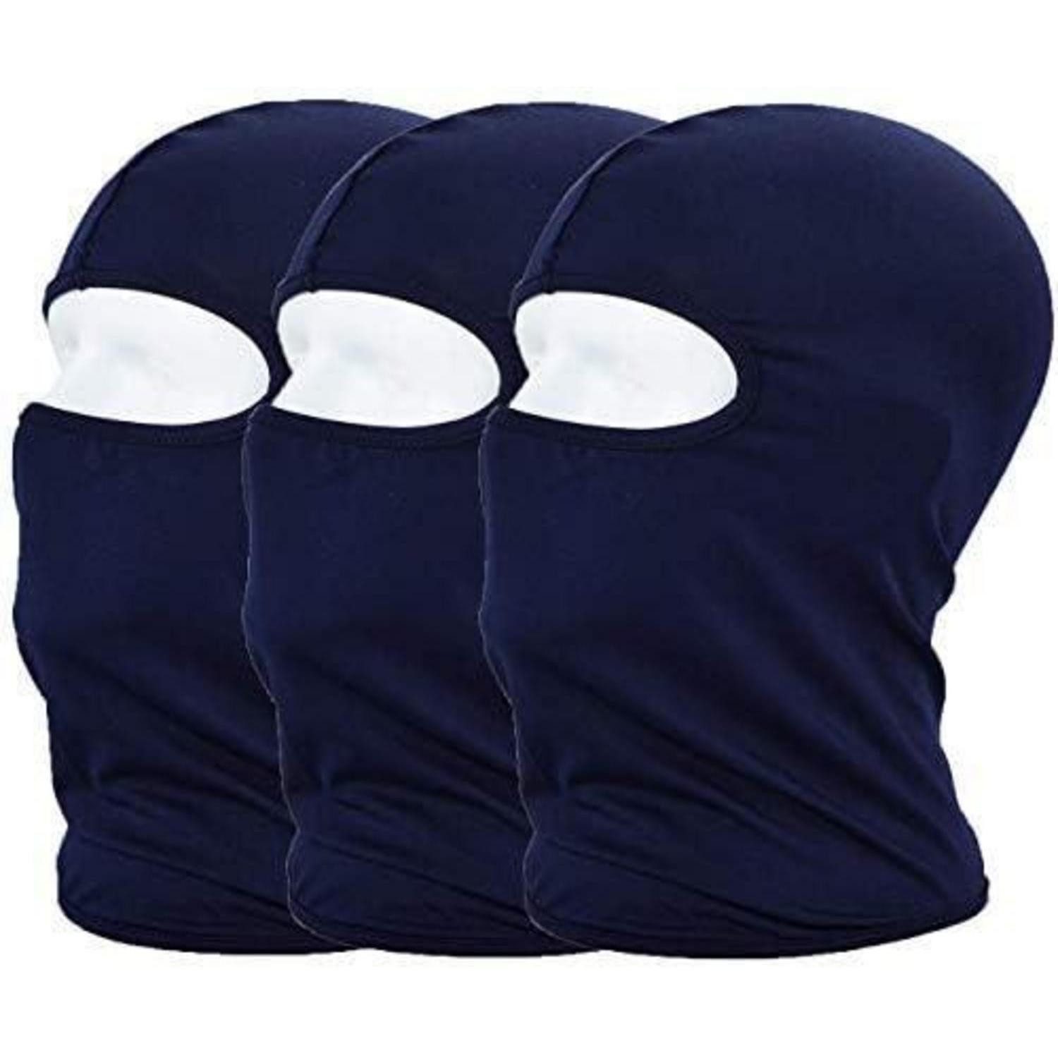 LuxusKollektion Sturmhaube Sturmhaube Balaclava Vollgesichtsmaske UV Schutz Navy blau 3er Pack