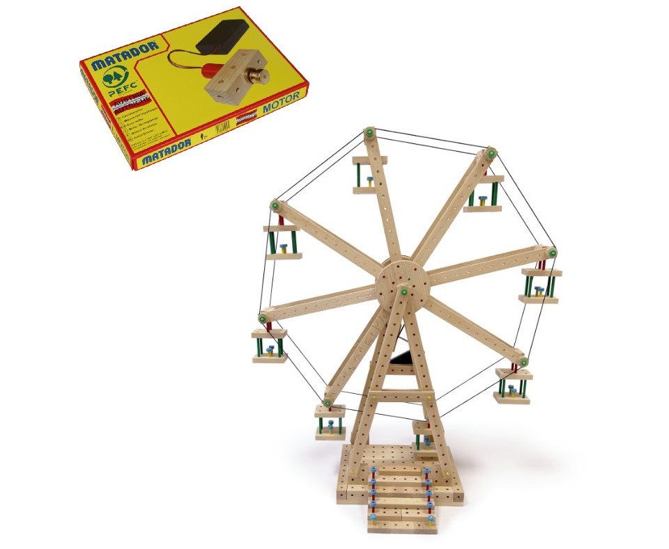 Matador MATADOR 11490 - Riesenrad mit Motor, Sondermodell-Baukasten, Holz, ... Konstruktions-Spielset
