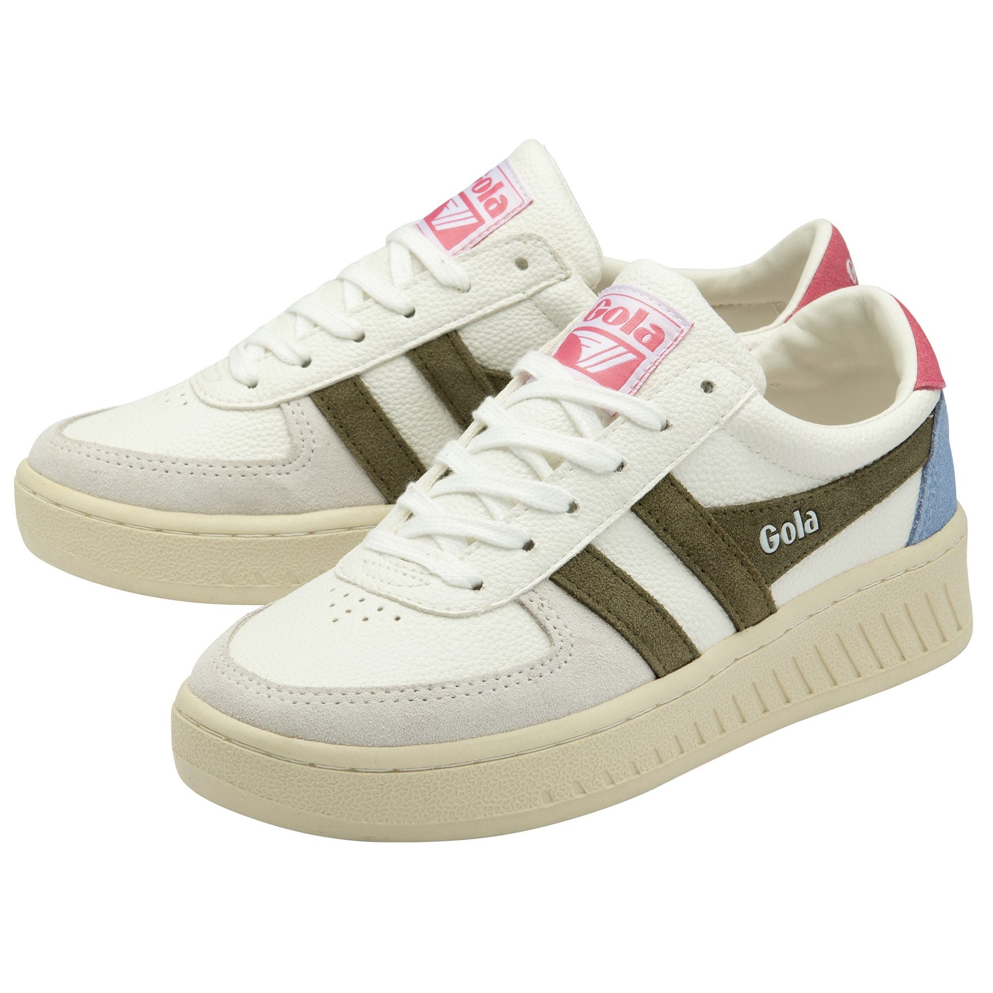 Grandslam Trident weiss/khakigrün/pink Damen Sneaker