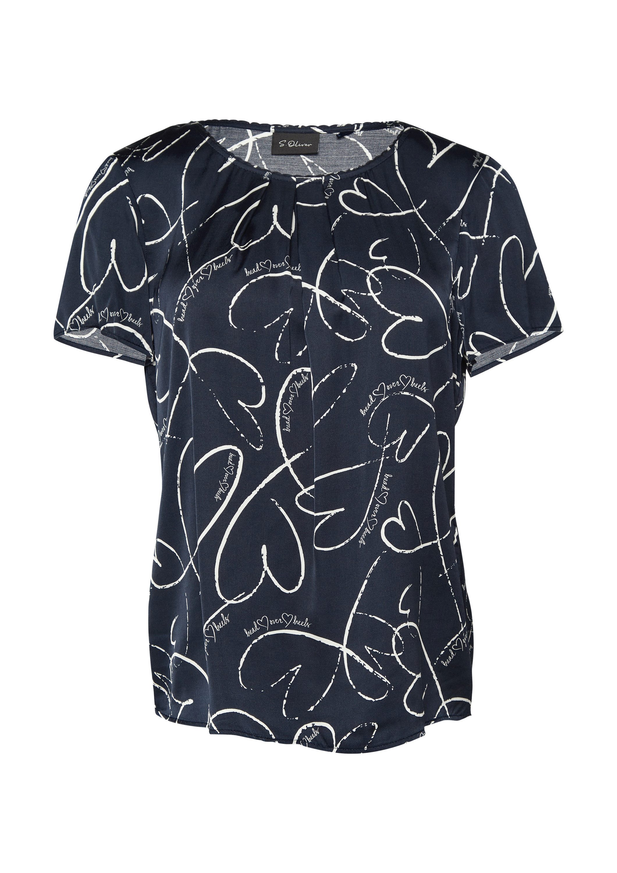 s.Oliver Kurzarmbluse Bluse Leichte Satinbluse mit günstig online kaufen