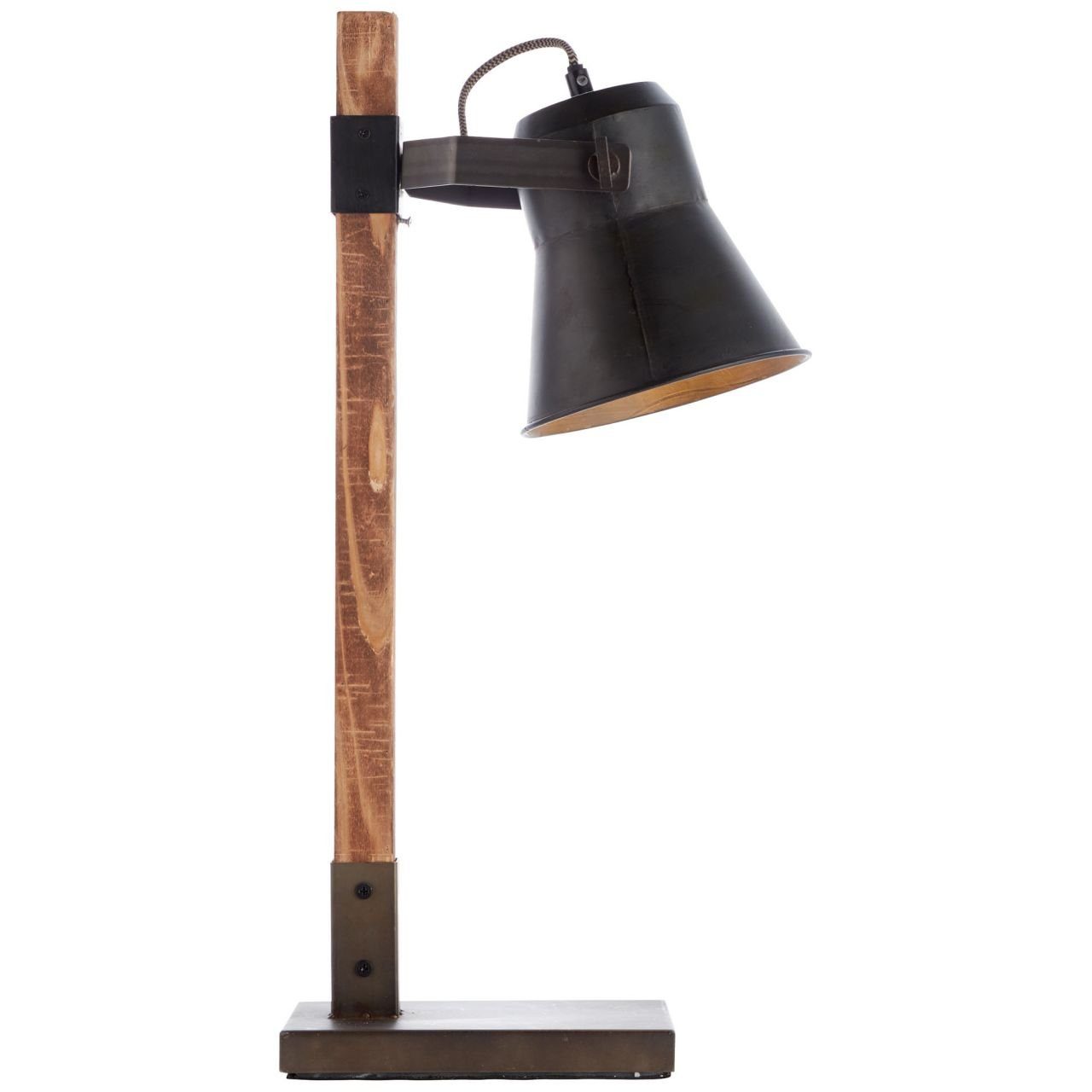 schwarz Plow, 10W, stahl/holz E27, Lampe Plow Brilliant 1x Tischleuchte Tischleuchte A60, geeigne