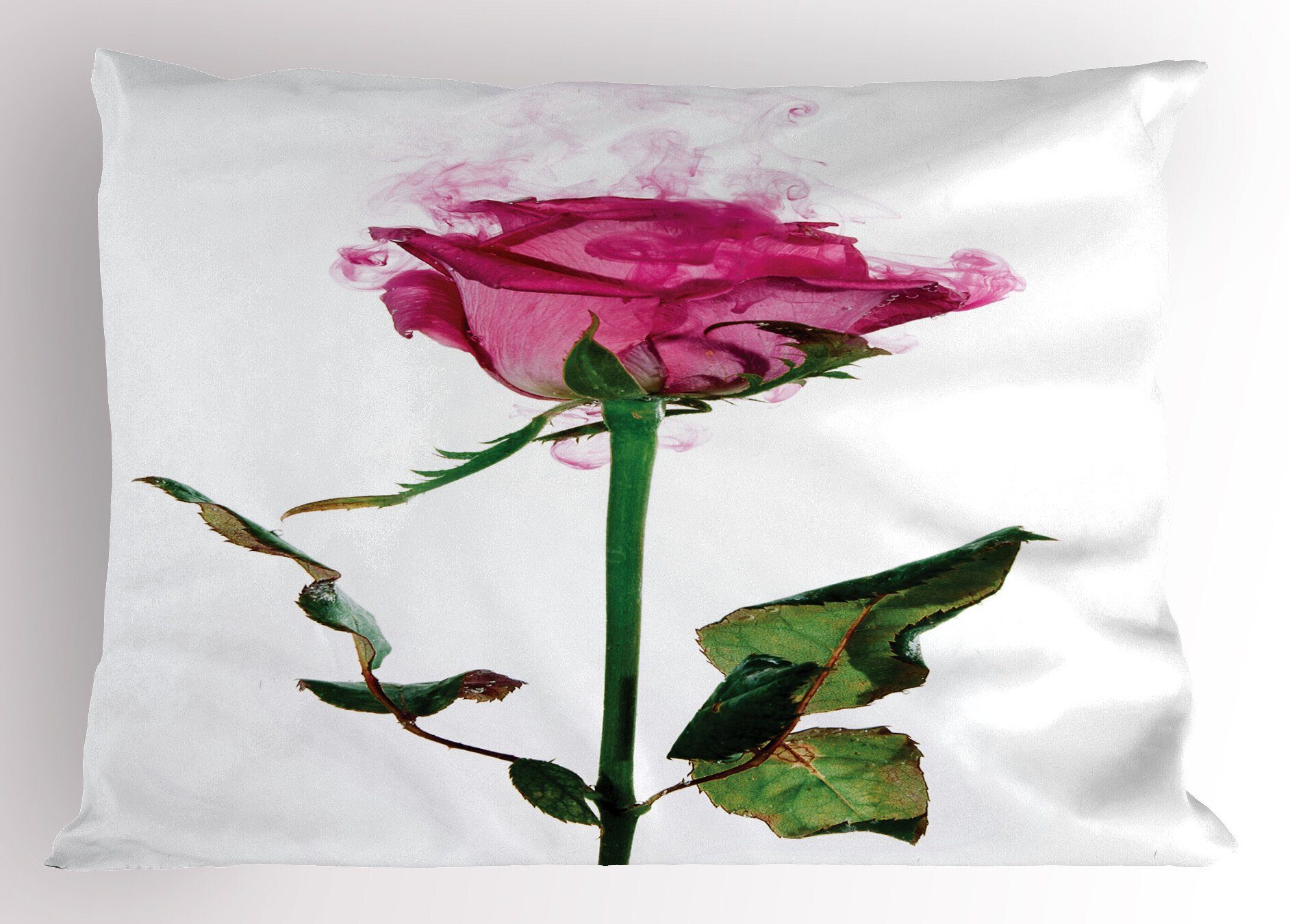 Kissenbezüge Dekorativer Standard King Size Gedruckter Kissenbezug, Abakuhaus (1 Stück), Vintage Rose Einzelne Blume Ast | Kissenbezüge