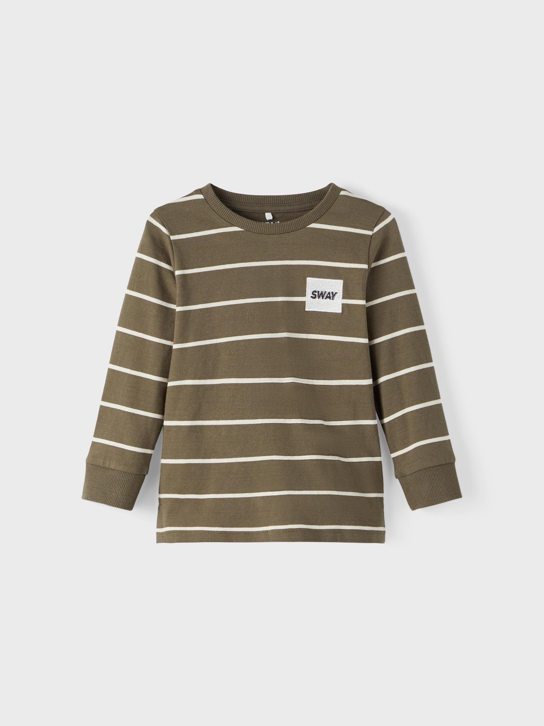 (1-tlg) It Name reiner Streifen Sweatshirt It Jungen langärmelig aus Longsleeve mit Baumwolle Tarmac Name