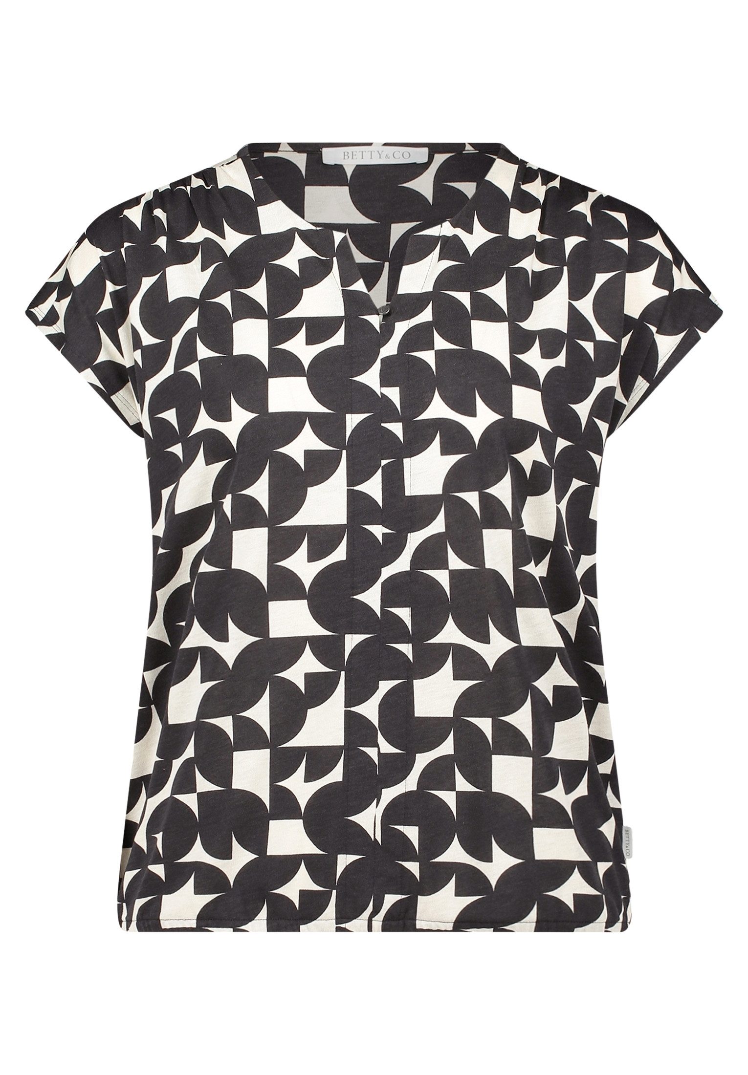Betty&Co Kurzarmshirt Damen mit Gummizug (1-tlg)