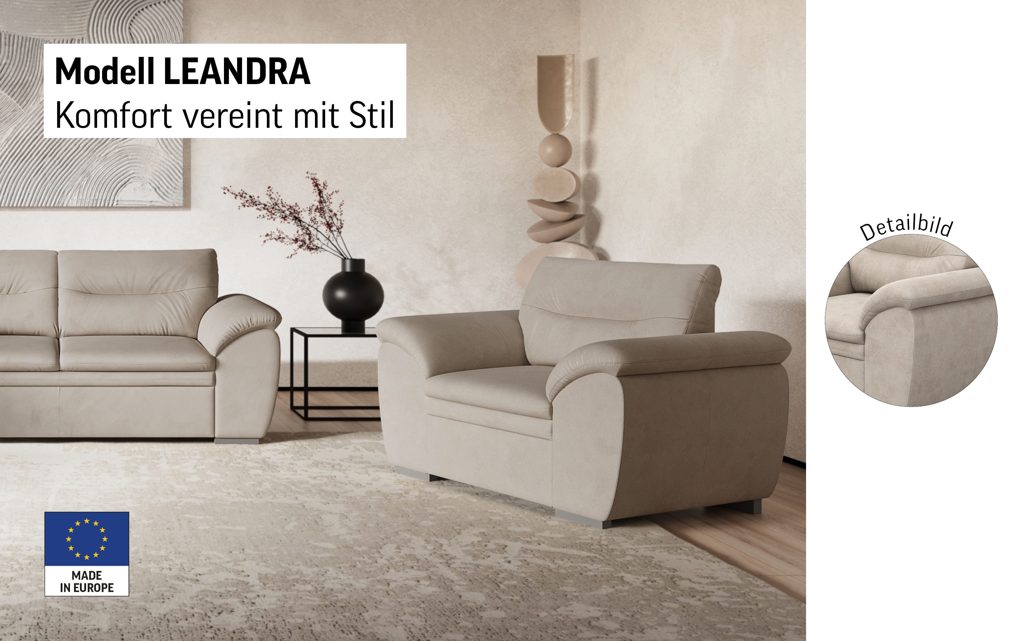 COTTA Sessel Leandra, Polstergarnitur, auch als Set erhältlich