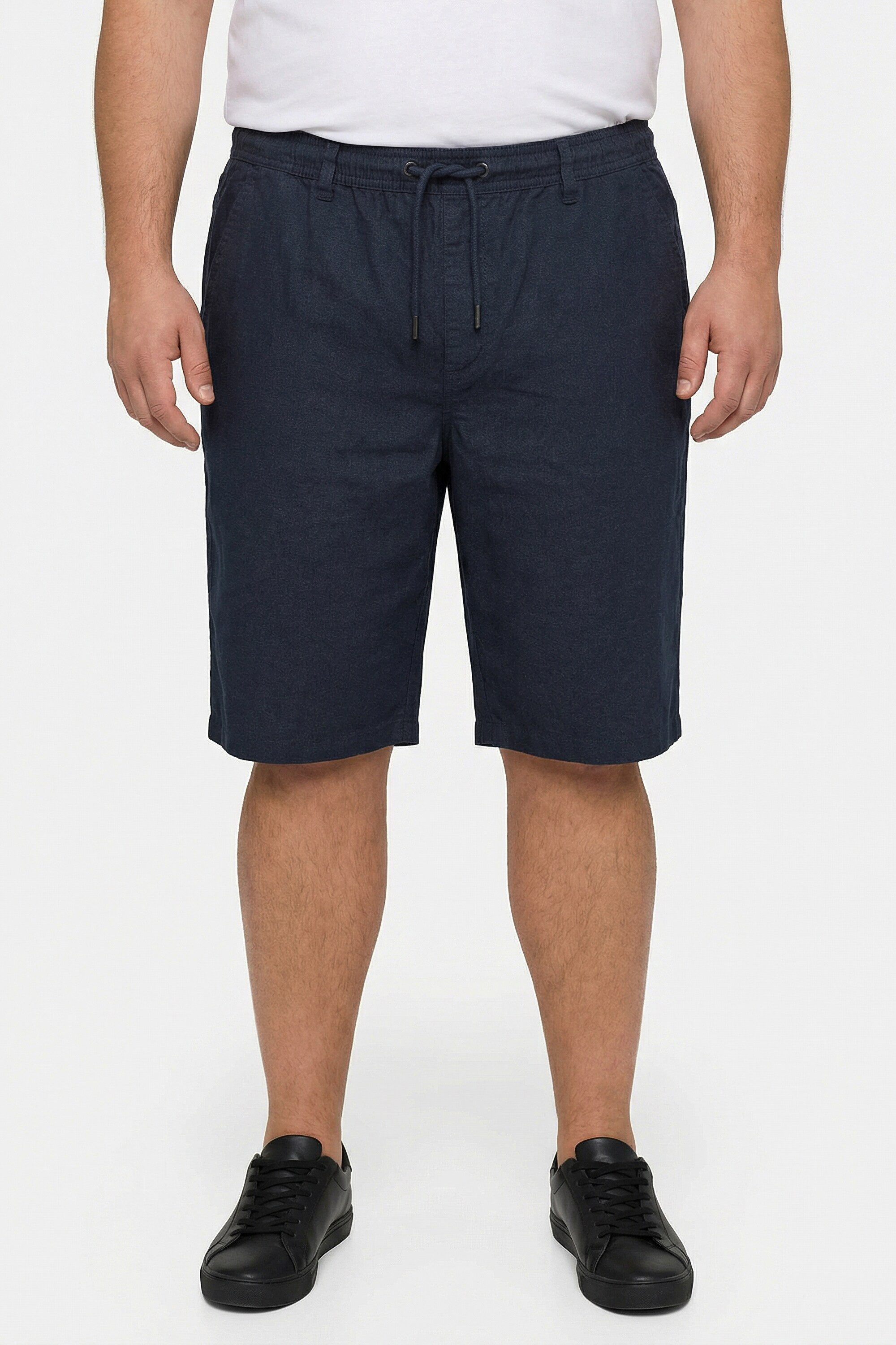 Men Plus Bermudas Leinenmix-Bermuda Relaxed Fit Elastikbund bis 8 XL