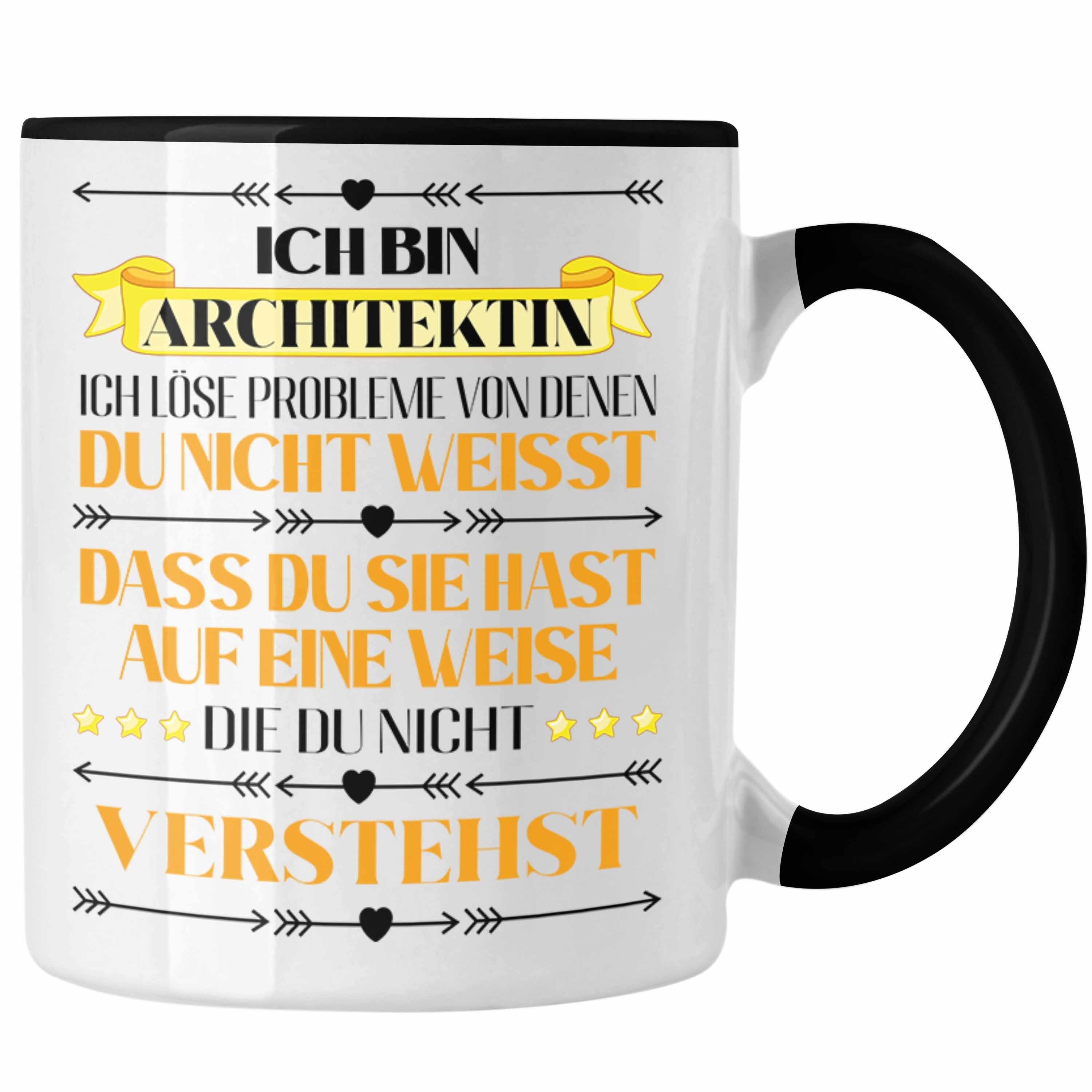 Trendation Tasse Trendation - Architektin Geschenk Tasse Kaffeetasse für Architektin Frauen Spruch Schwarz
