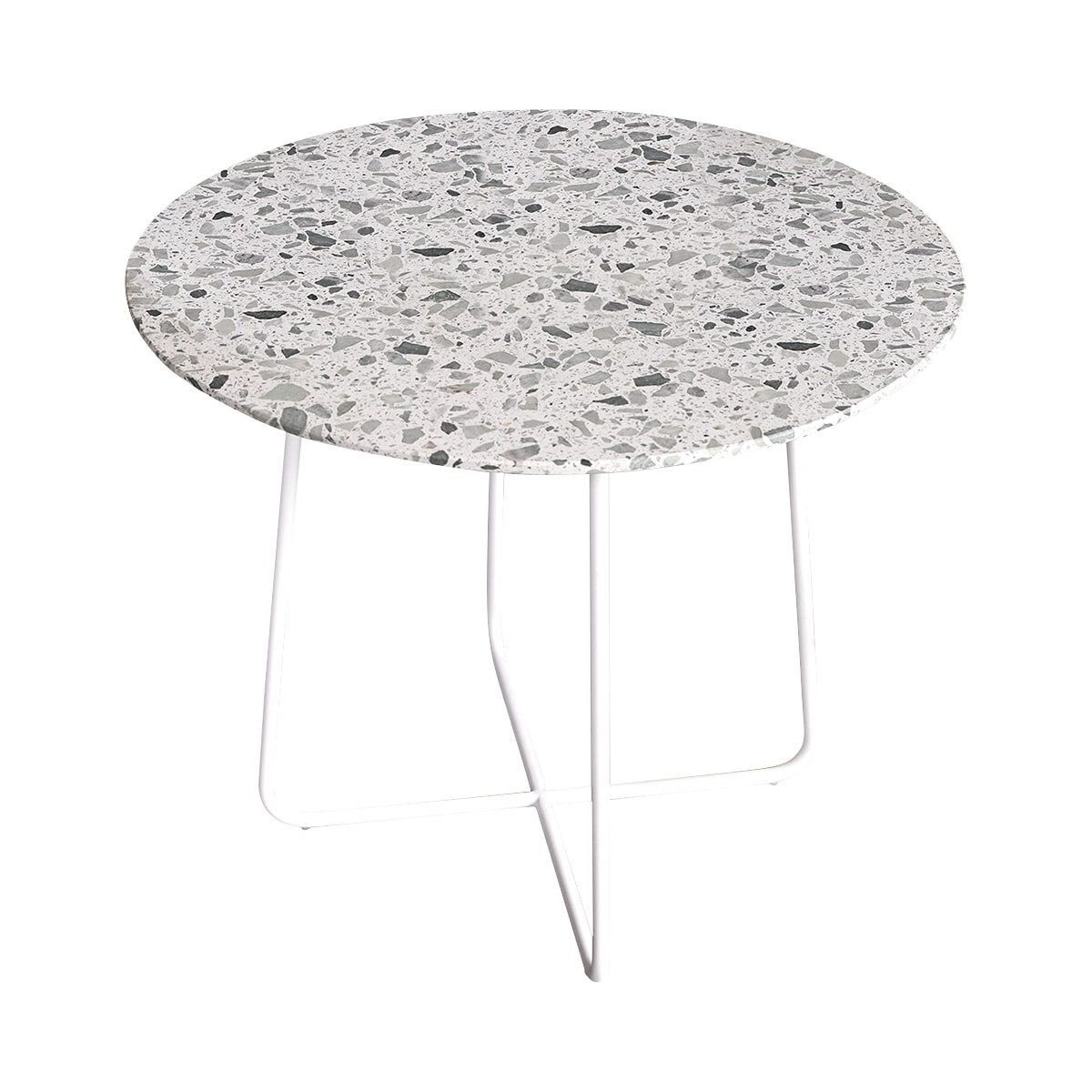 Tikamoon Esstisch Runder Tisch Premium-Terrazzo und Metall 90 Elio grün