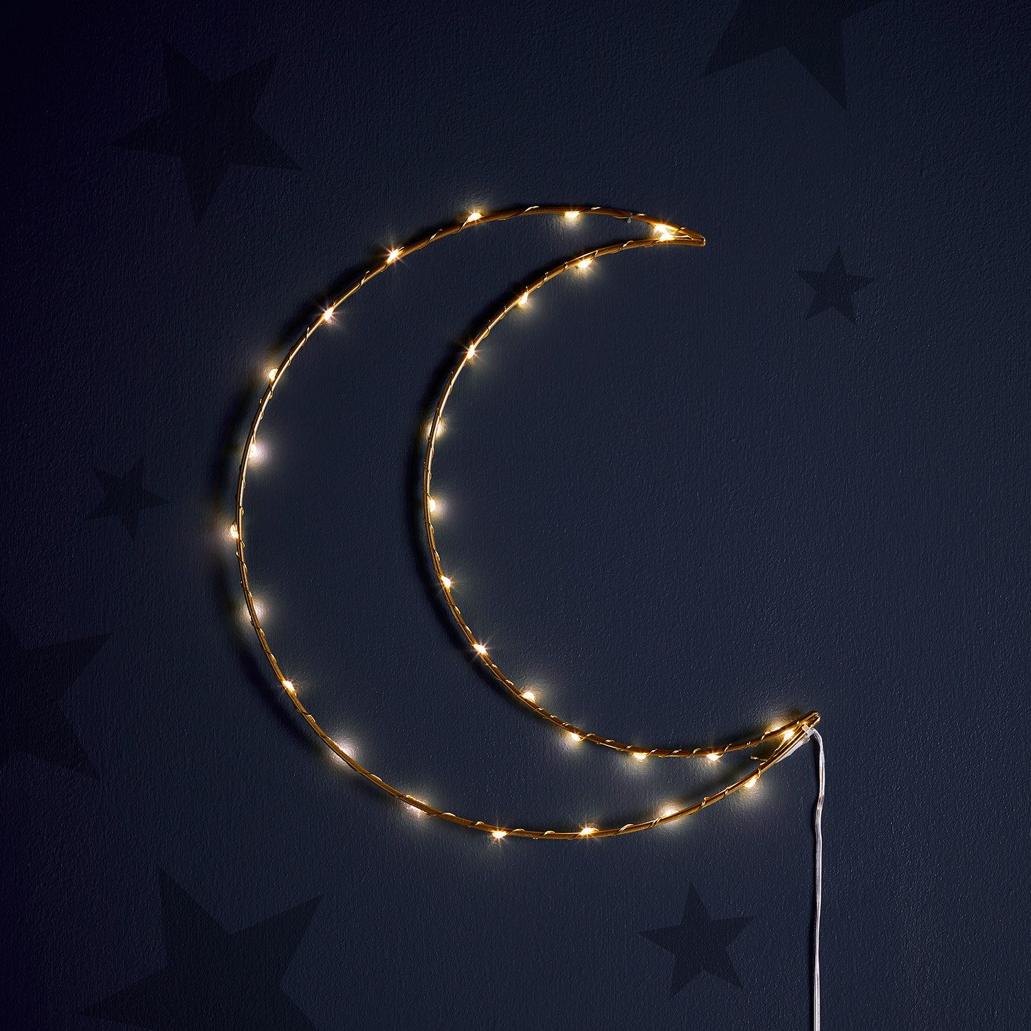 Lights4fun LED Dekolicht Micro LED Mond gold