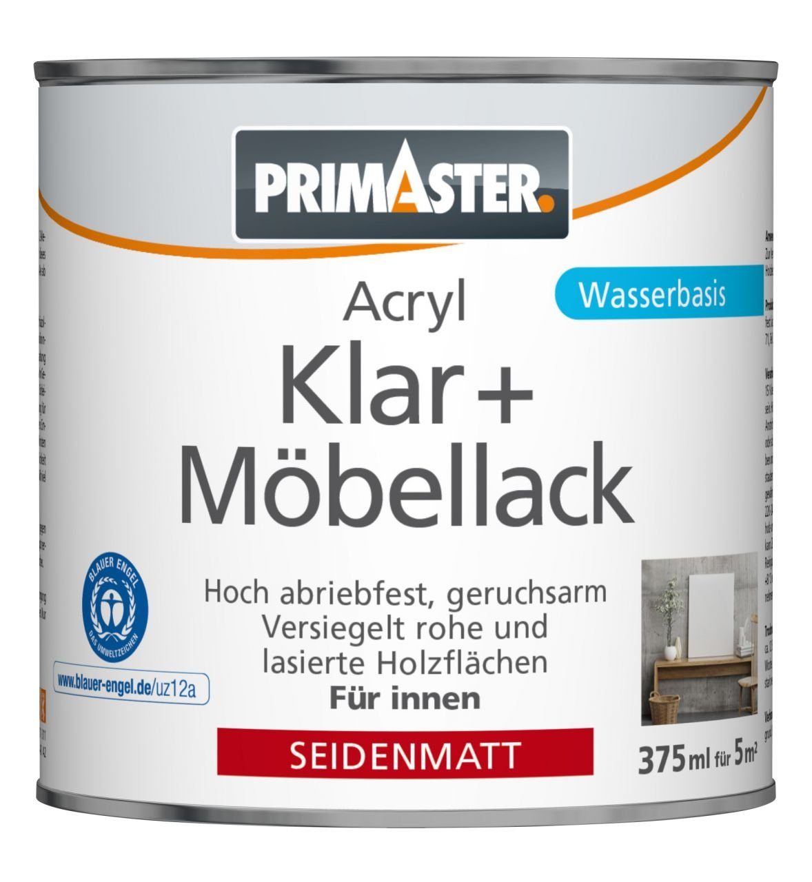 Primaster farblos ml Möbellack und Klar Klarlack 375 Primaster