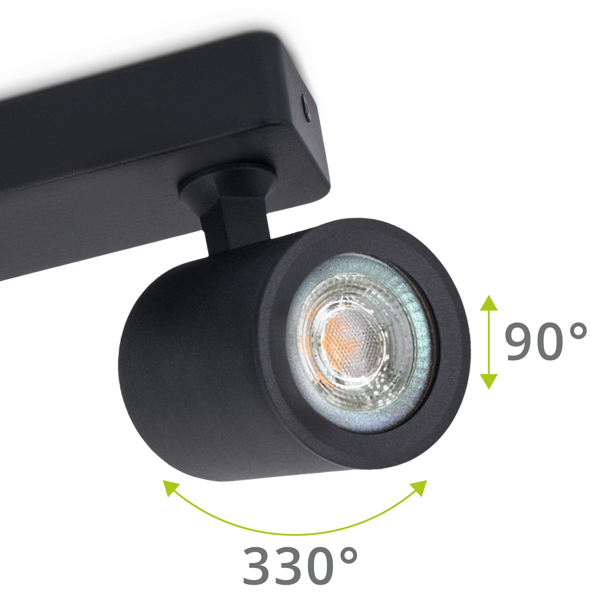 linovum LED Aufbaustrahler TENJO Spot Deckenstrahler LED GU10 3CCT drei Lichtfarben schwenkbar, Neutralweiß, Warmweiß, Tageslichtweiß