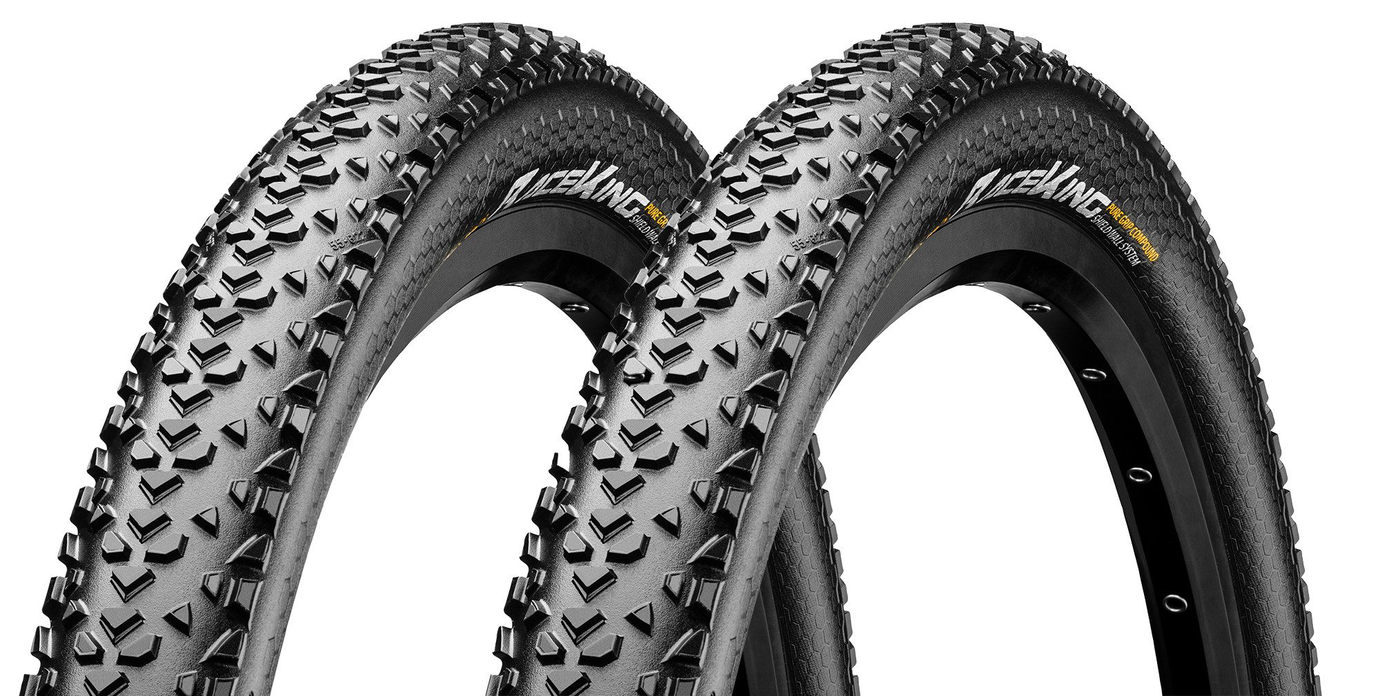 CONTINENTAL Fahrradreifen 2x Continental Race King ShieldWall 50-584 TLR Faltreifen 27.5x2.00, Tubeless Ready