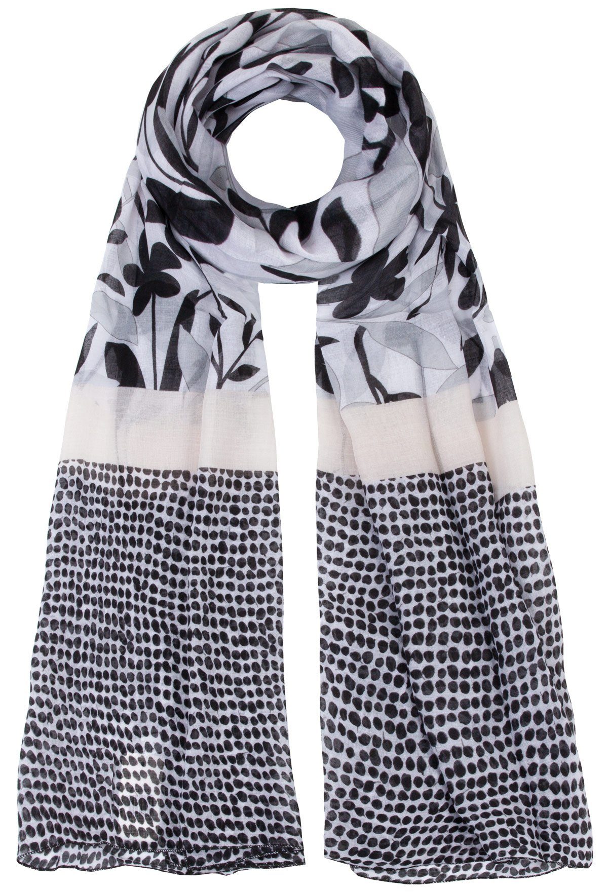 Faera Modeschal, Damen Schal Pflanzen und Blätter weich und leicht Damenschal