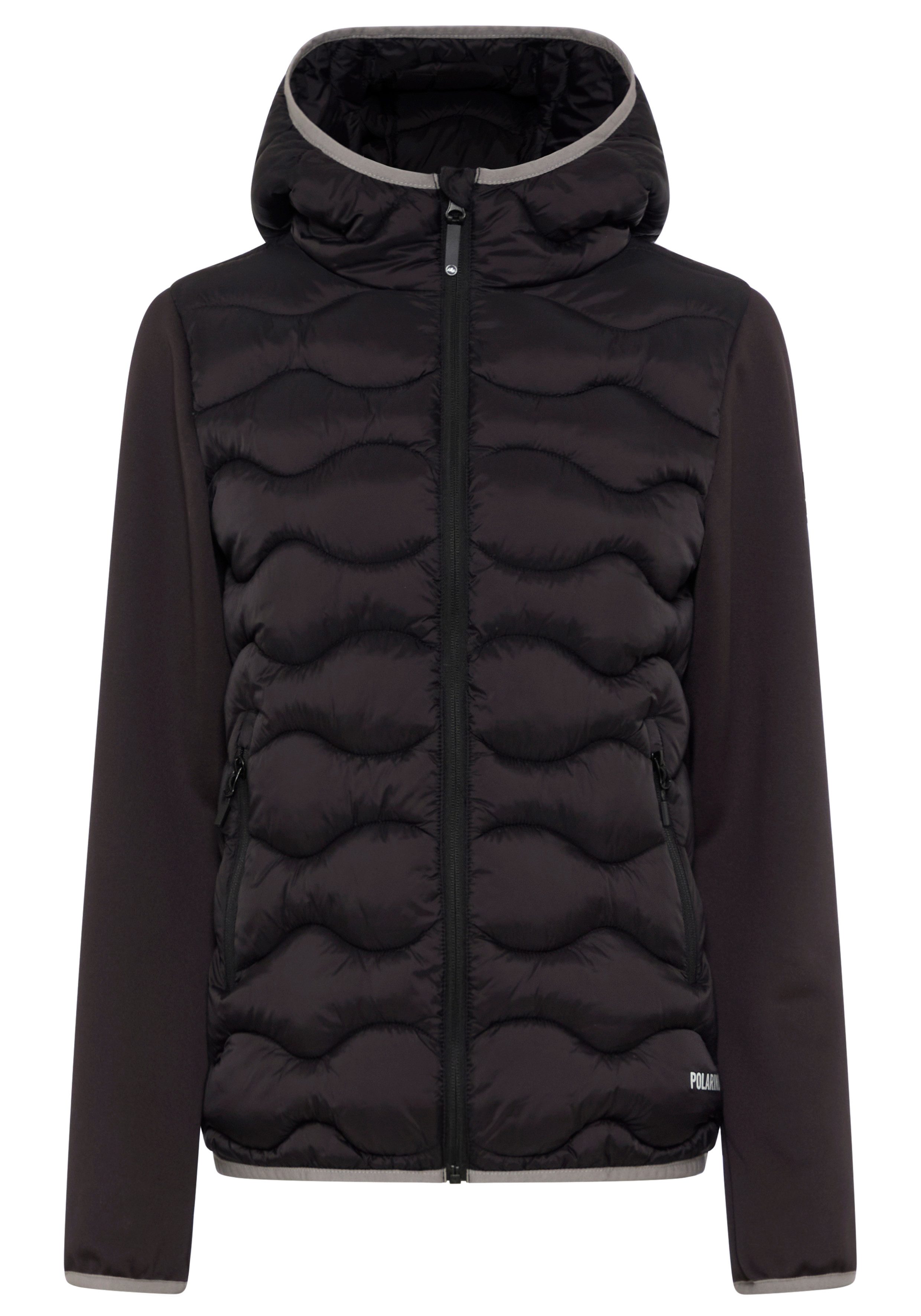 Polarino Hybridjacke Übergangsjacke aus modernem Materialmix mit Kapuze – Bild 5 von 5