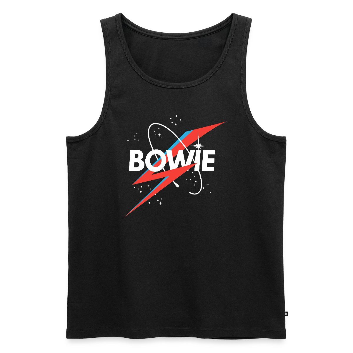 T-Shirt David Bowie Schriftzug Sternenhimmel Mit Blitz Männer Premium Tank Top
