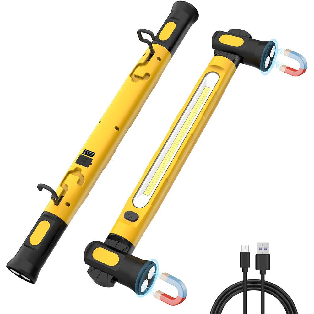 AFKSMILE LED Arbeitsleuchte LED Arbeitsleuchte mit Magnet & Haken, Werkstattlampe 3000LM, IP54 Wasserdicht für Auto-Reparatur, Camping, Baustelle, Garage