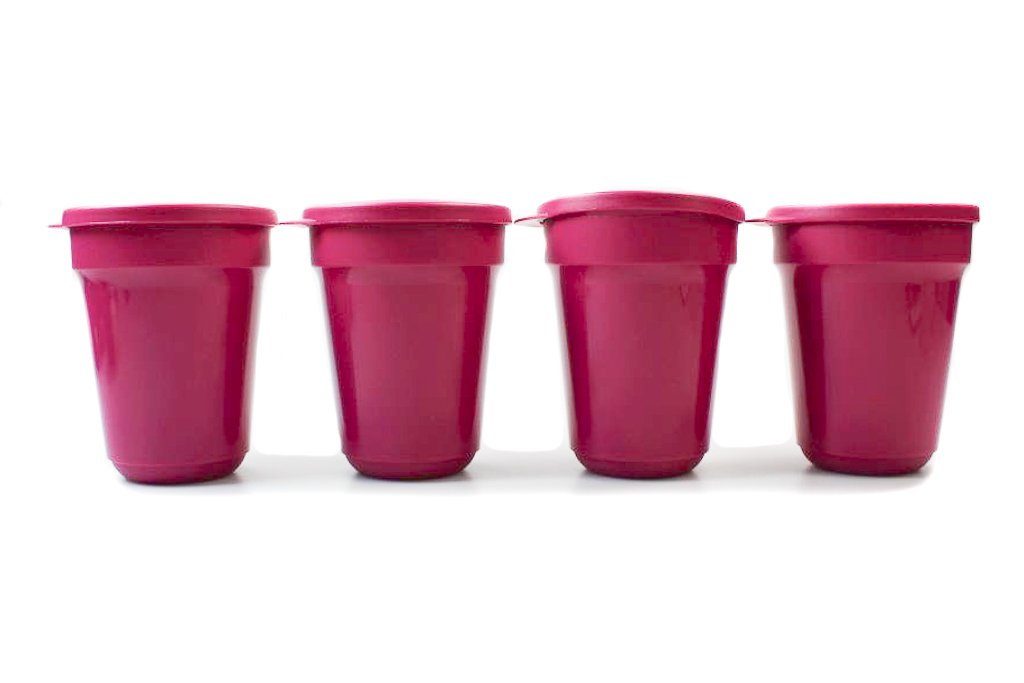 TUPPERWARE Servierschüssel Aloha Trinkbecher 470 ml dunkelpink (4