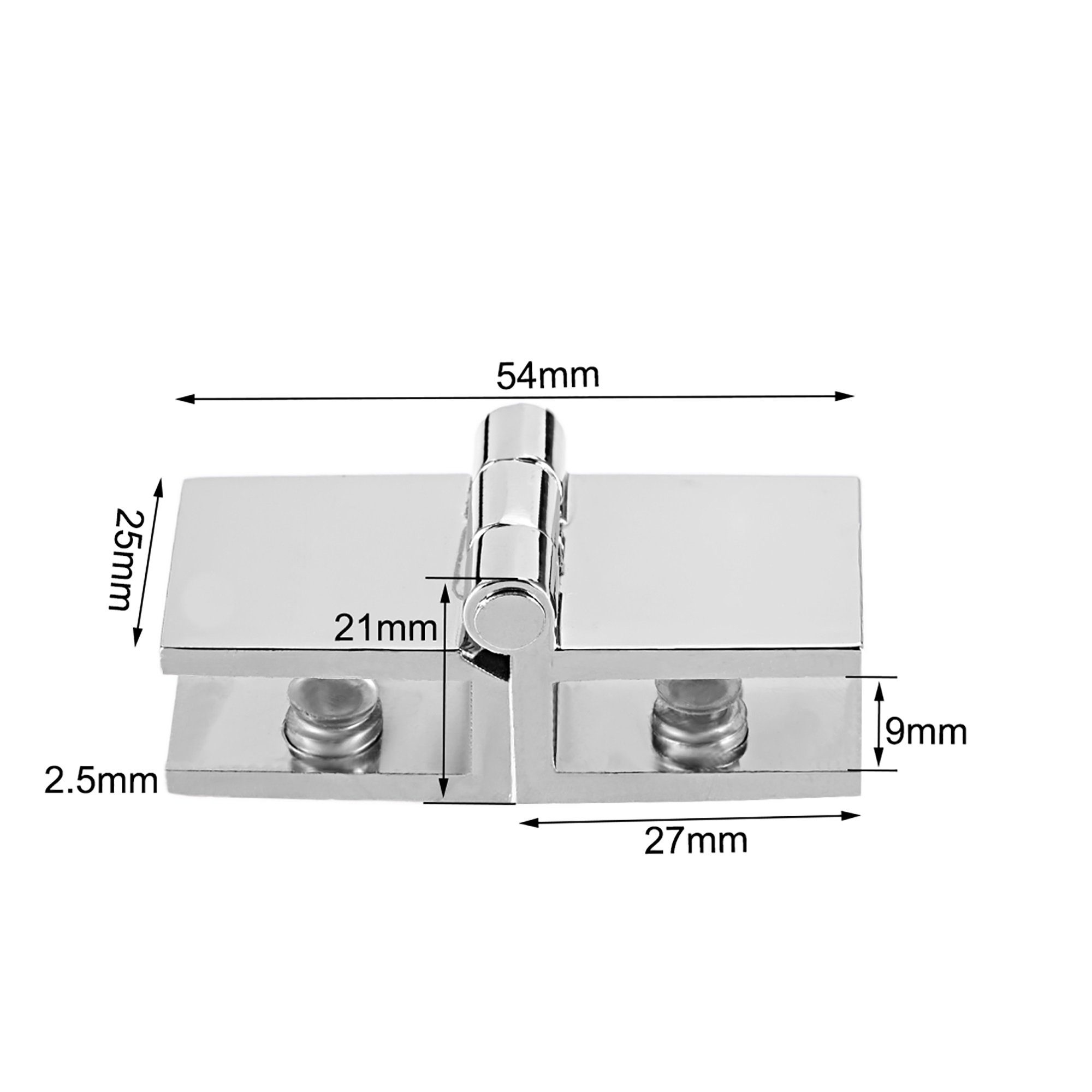 BAYLI Regal 2er Set Glas Scharnier 180 Grad, Dusche Tür Scharnier Halter, 5-8mm – Bild 4 von 5