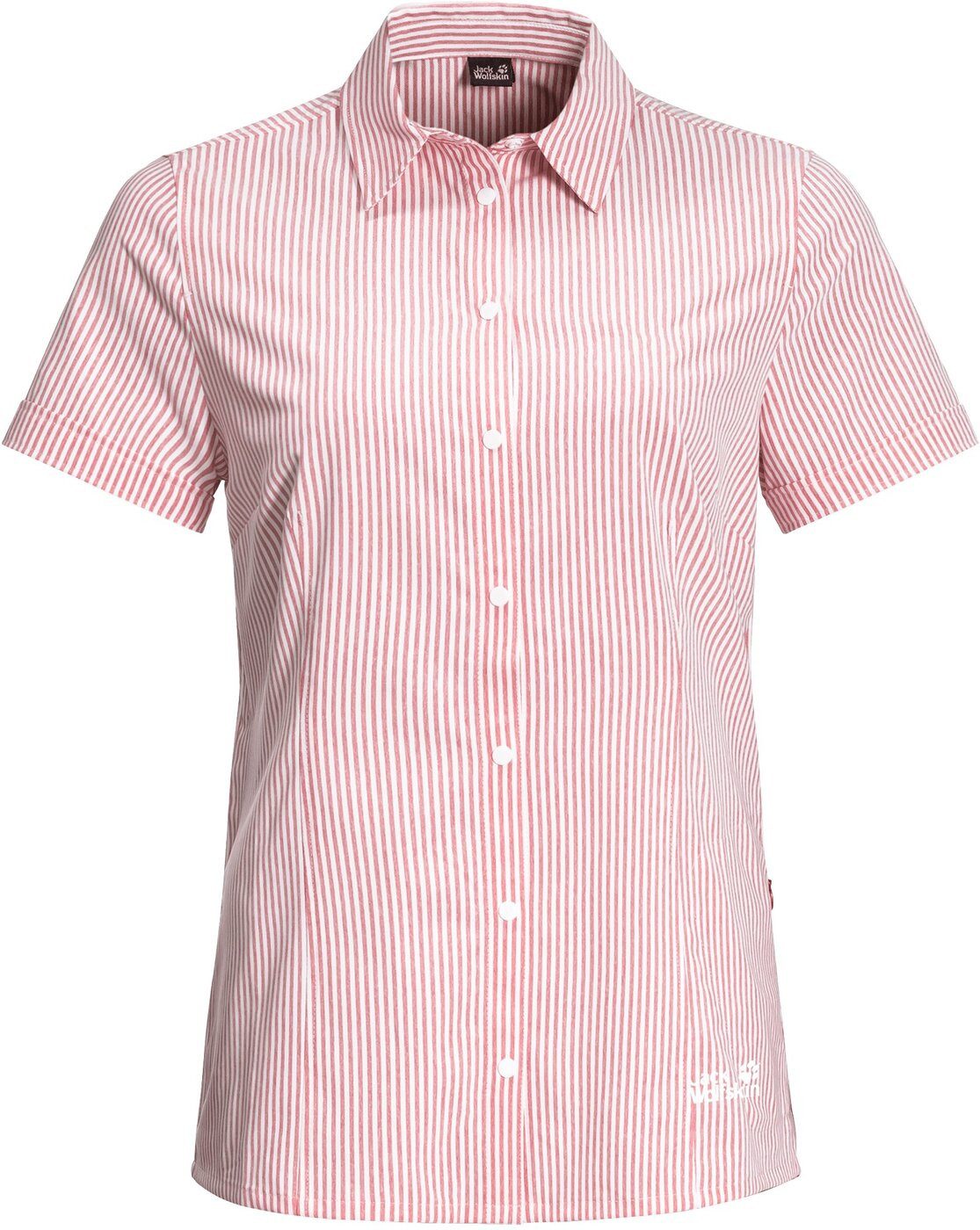 Jack Wolfskin Funktionsbluse SOUTH PORT SS SHIRT W TULIP RED STRIPES