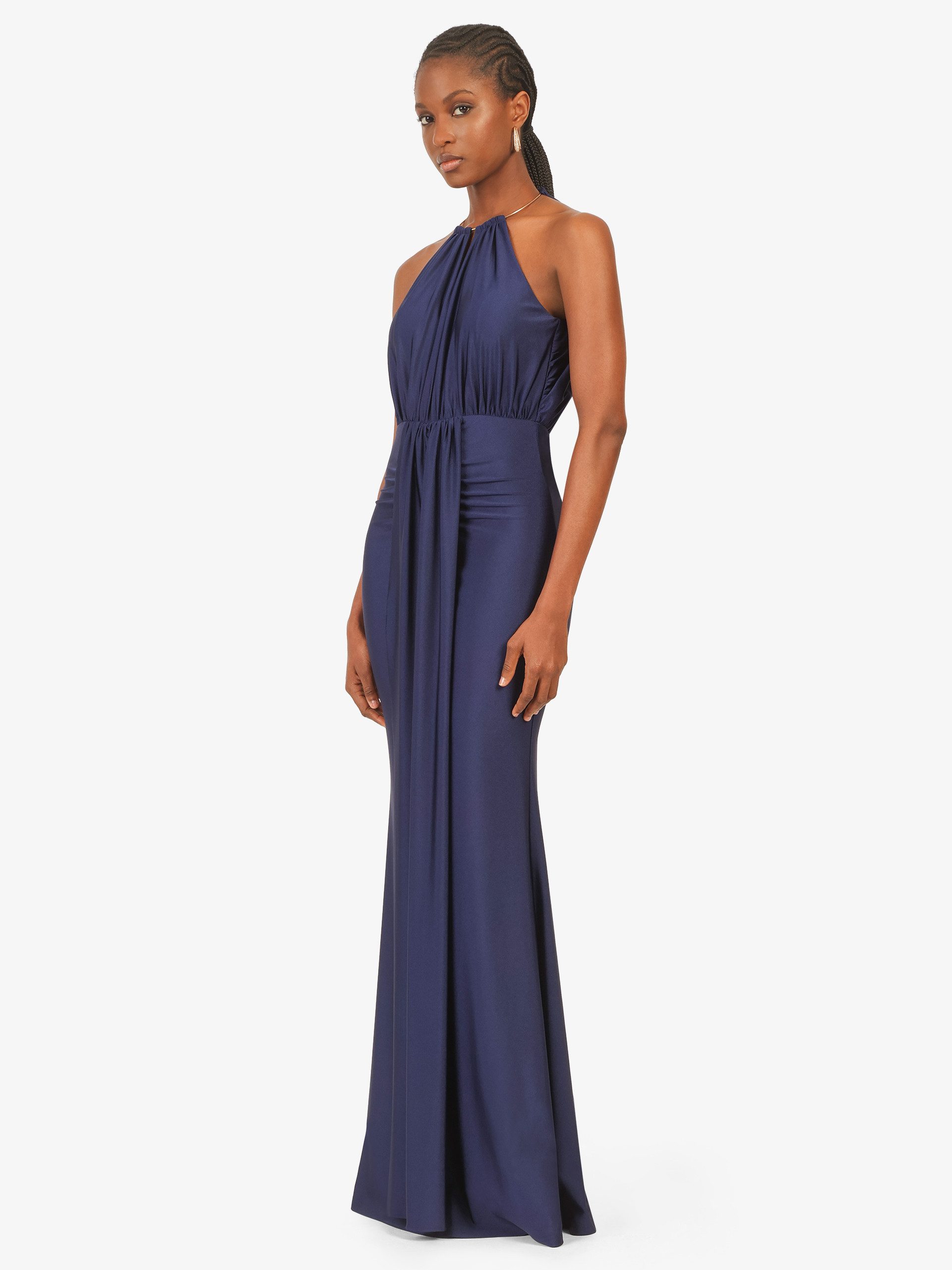 Kraimod Abendkleid mit Drapierung und Rückenausschnitt