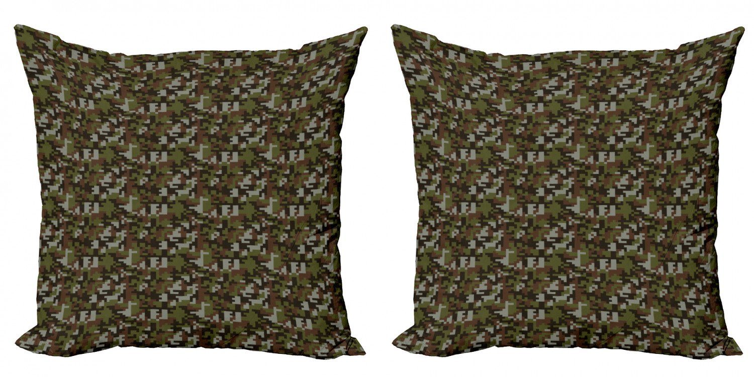 Modern (2 Tarnen Doppelseitiger Stück), Pixel Art Kissenbezüge Camo Digitaldruck, Accent Abstrakt Abakuhaus