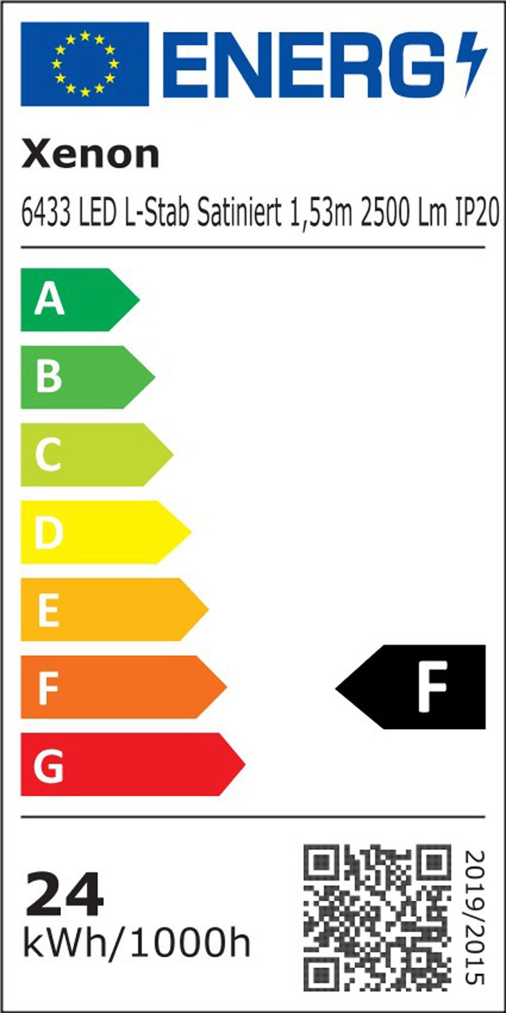 Leuchtstab Xenon WarmWeiß, LED T8, Innen LED 2500Lm Länge IP20 LED XENON Röhre 1,53m 6433 Wandleuchte Satiniert