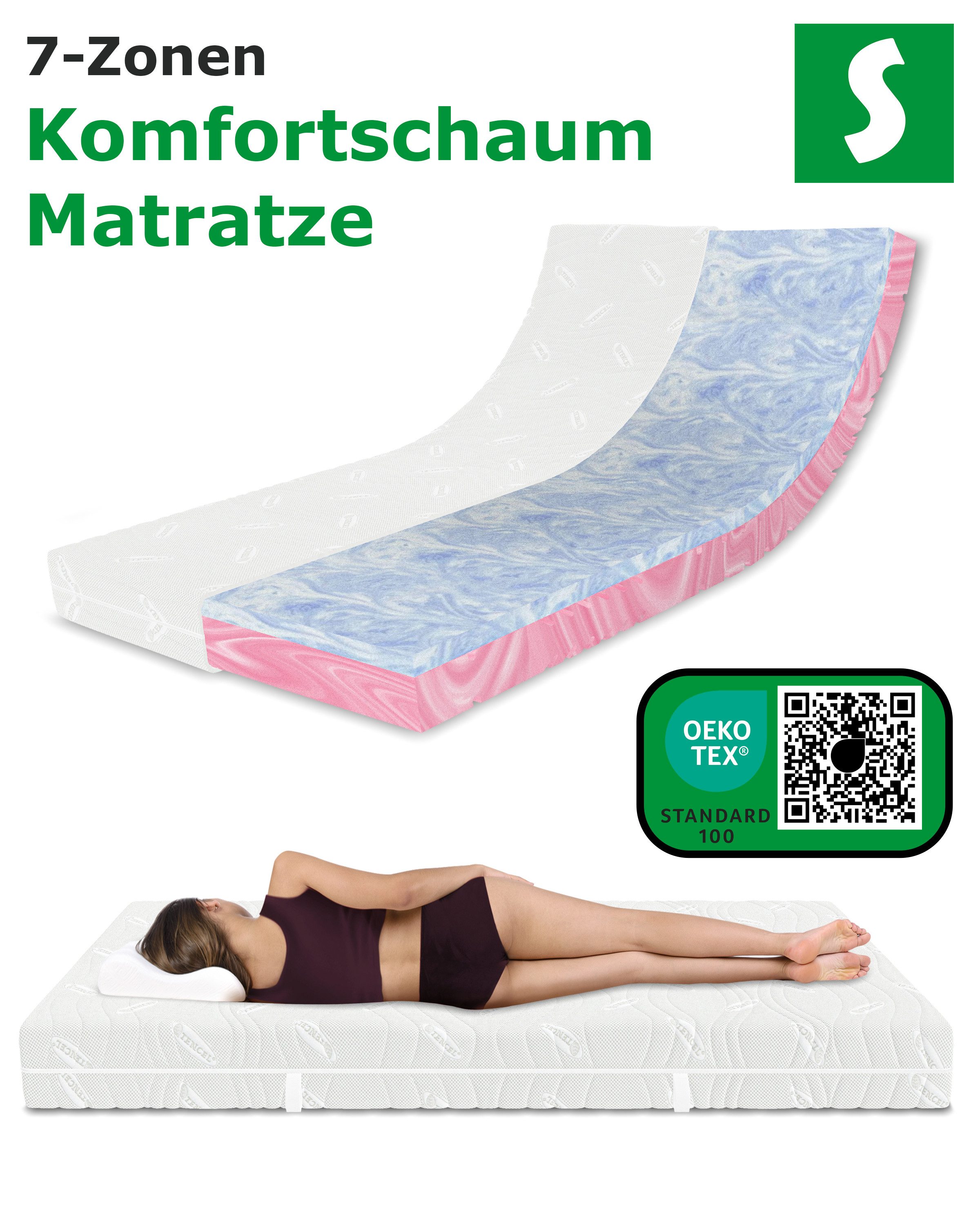 Hybridmatratze Hybrid DUO H2/H3 deLuxe 7 Zonen 22 cm matratze, Schlaftroll, günstig online kaufen