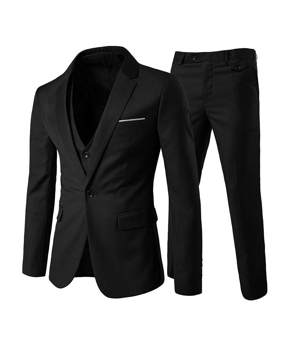 Allthemen Anzug 3-teilig (3 tlg) Edler Slim Fit Herrenanzug für den Business-Bereich