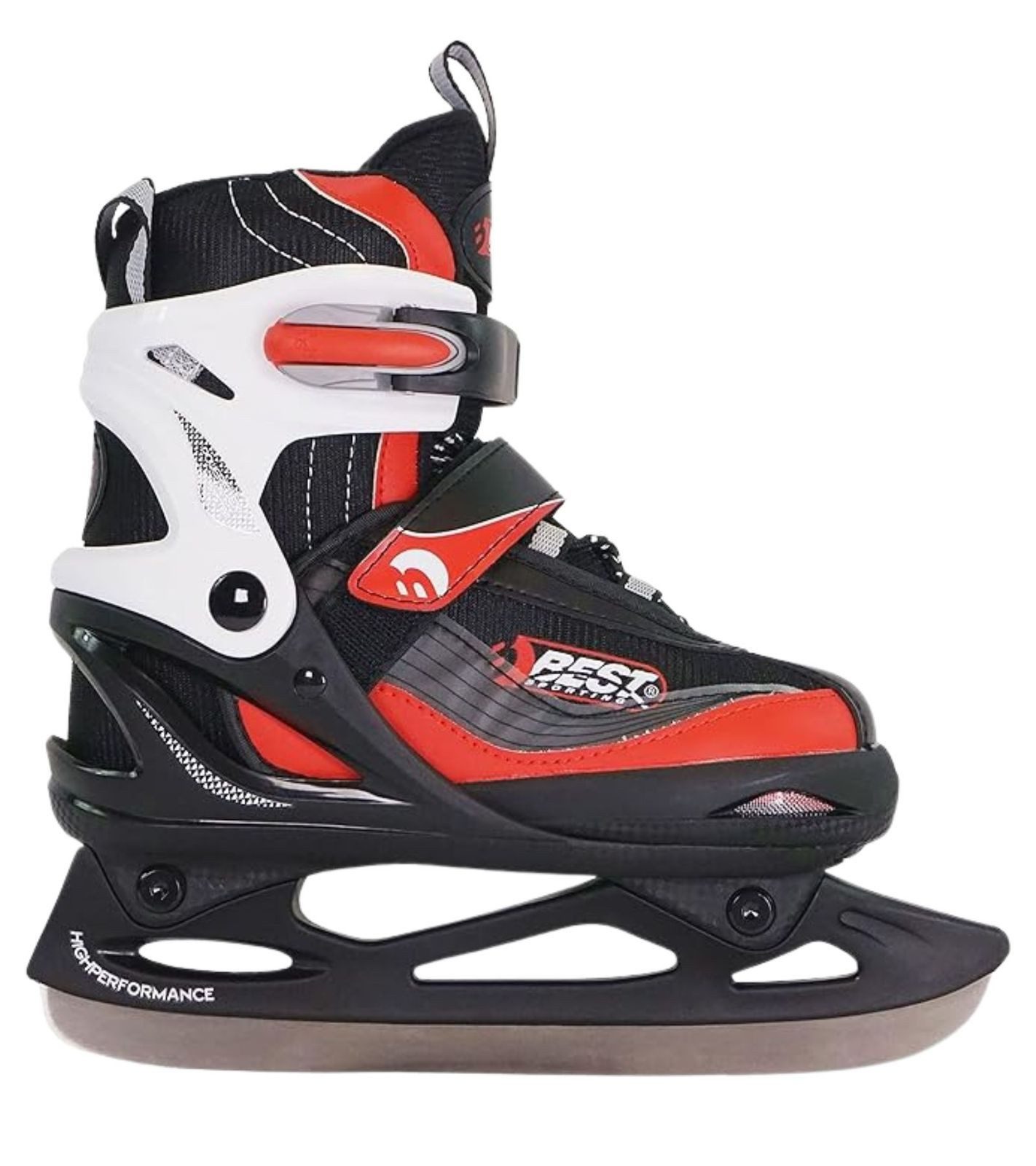 Best Sporting Schlittschuhe Verstellbare Schlittschuhe - Farbe Schwarz/Rot, Größe 30-33