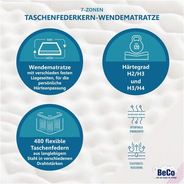 Taschenfederkernmatratze "TFK Duoflex", Beco, 20 cm hoch, zwei Härtegrade in einer Matratze, verschiedene Größen erhältlich