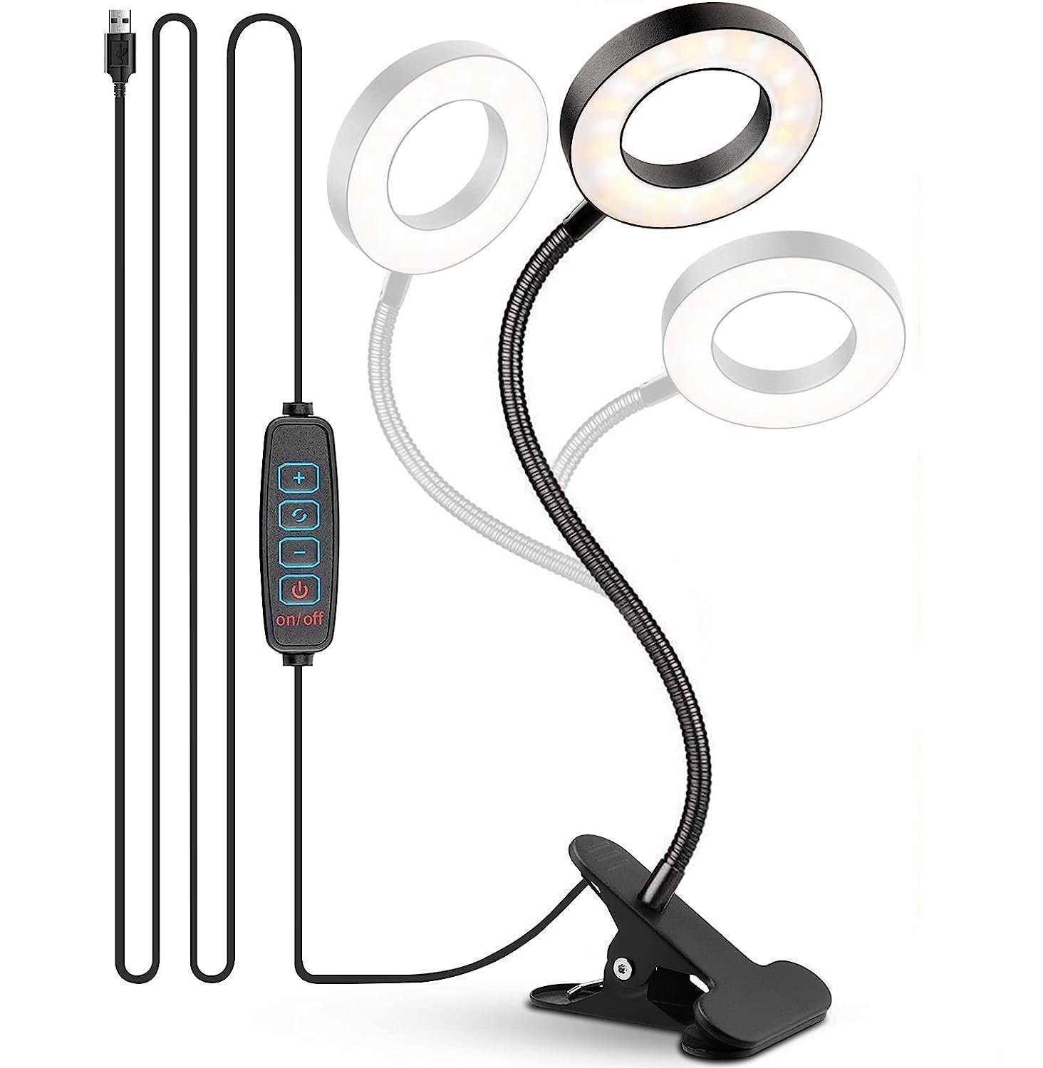 Klemmleuchte Klemmleuchte,48 LED Leselicht,360°Flexibel,38cm Leselampe,dimmbar,7W
