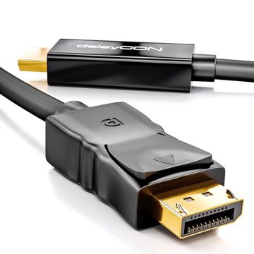 deleyCON deleyCON 2m DisplayPort zu HDMI Kabel - 1080p / 3D / Audioübertragung Video-Kabel
