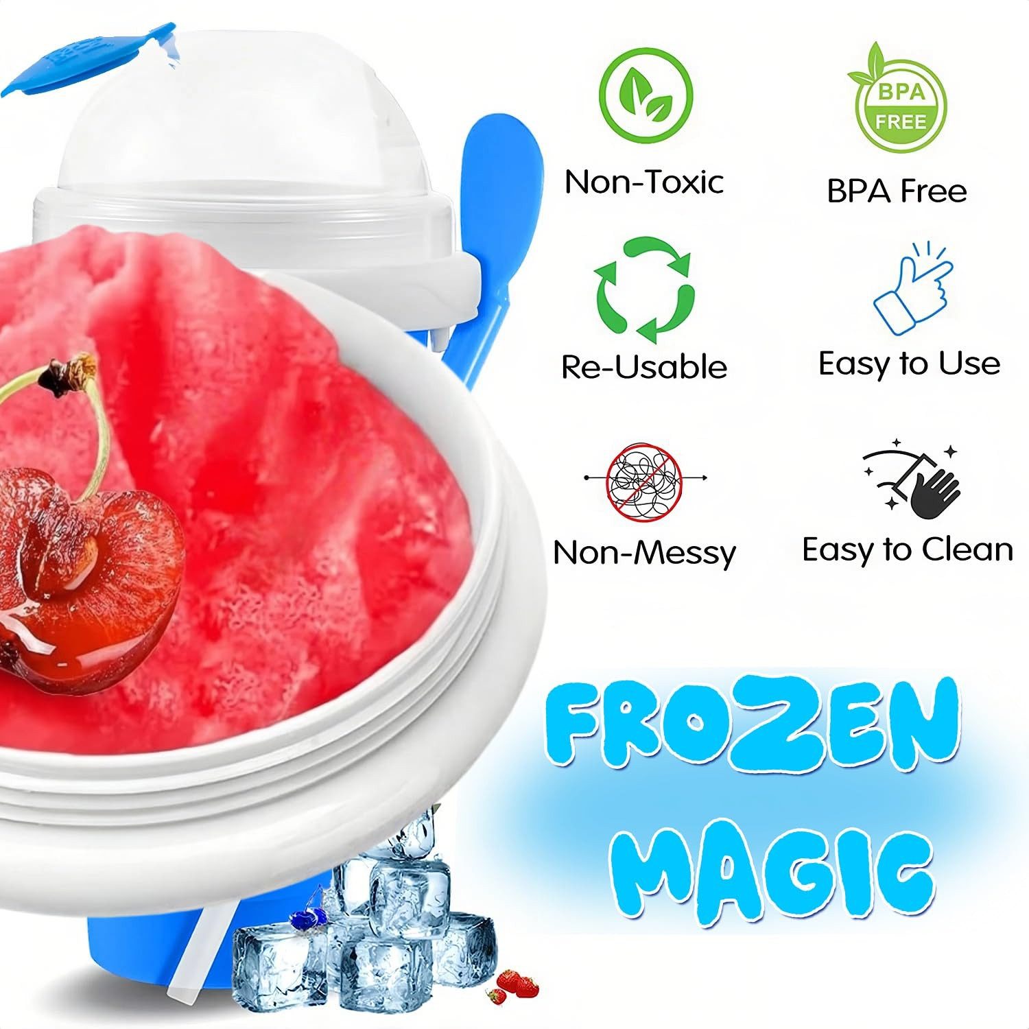 Bundviel Smoothie-Maker Slush Eis Becher Eis Maker Eisbecher Slushy Frozen Magic