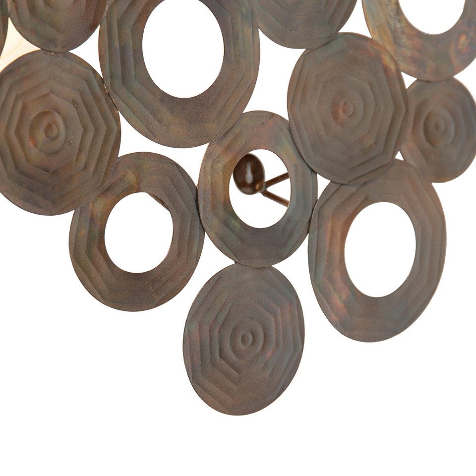 Qazqa Wandleuchte Circles, ohne Leuchtmittel, Warmweiß, QAZQA Wand­leuchte, e27, Kupfer, Stahl, Art Deco