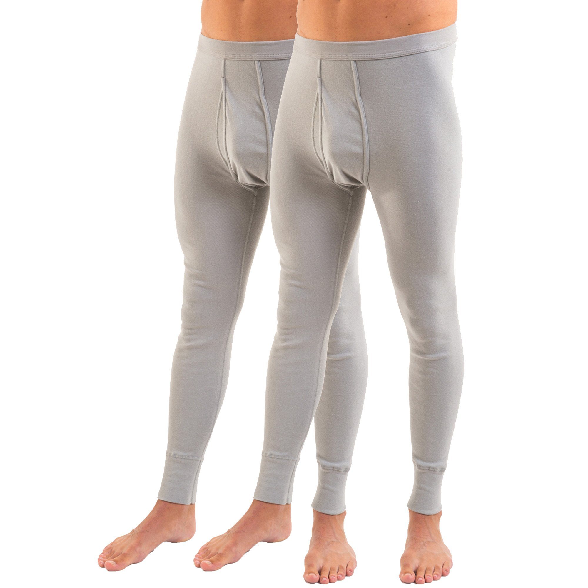 HERMKO Lange Unterhose 3540 (Pack, 2er) Bio-Baumwolle mit Eingriff Weichbund basic hergestellt in EU