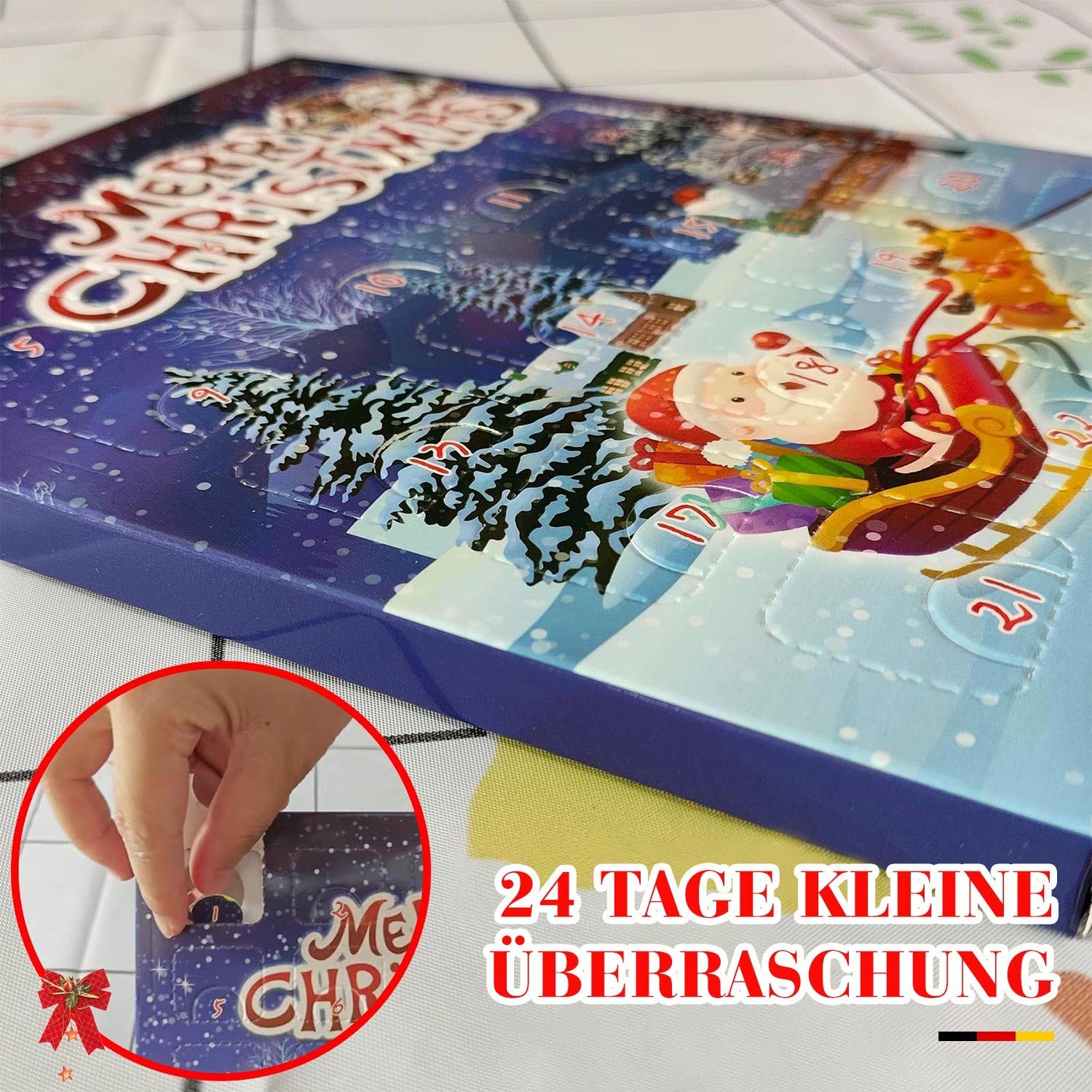 Armband DIY Anhänger Adventskalender Füllprozess Weihnachtskalender Sets, MAGICSHE 24 Rot Armband