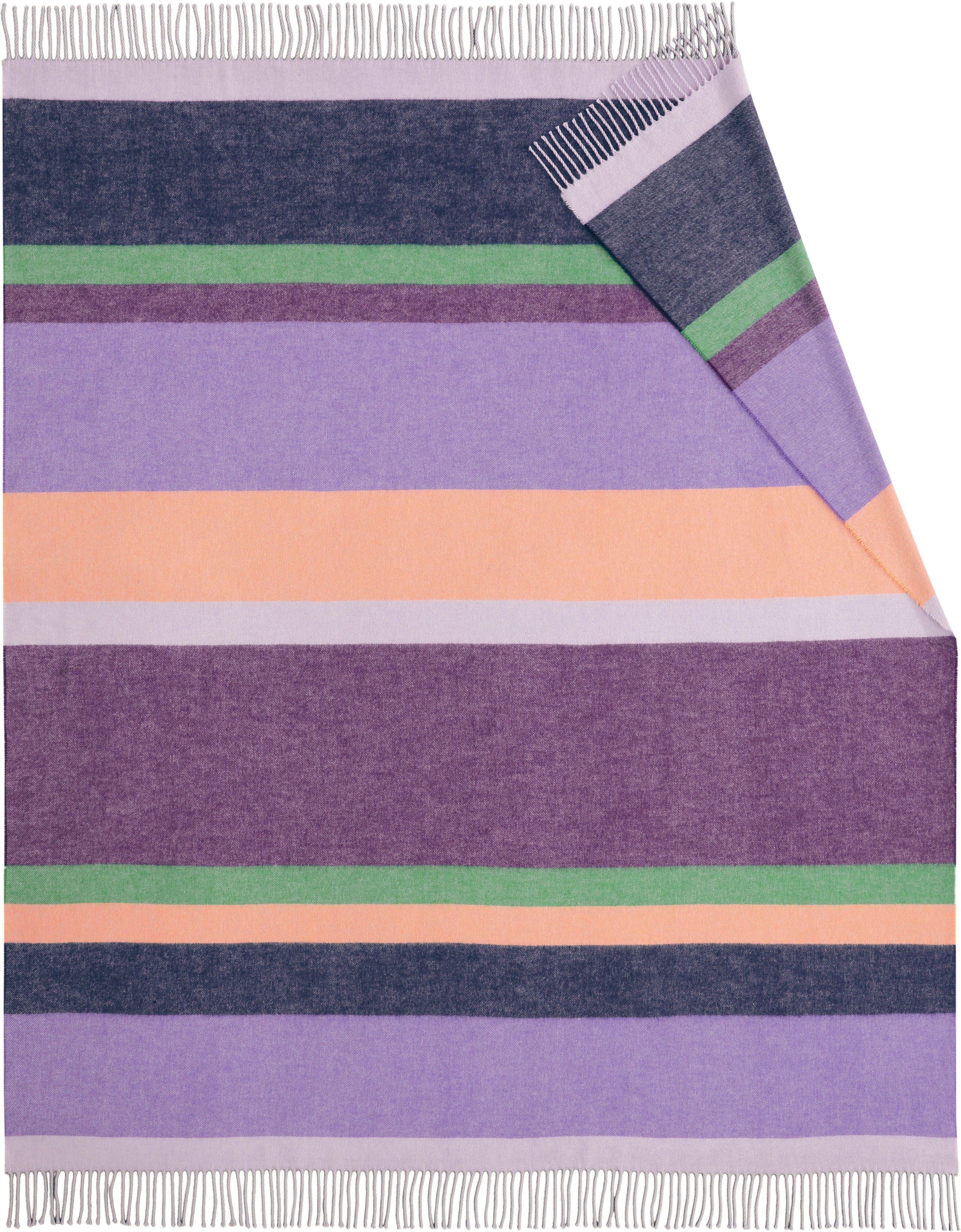 Plaid Amuse, Streifendesign purple mit modermen Biederlack