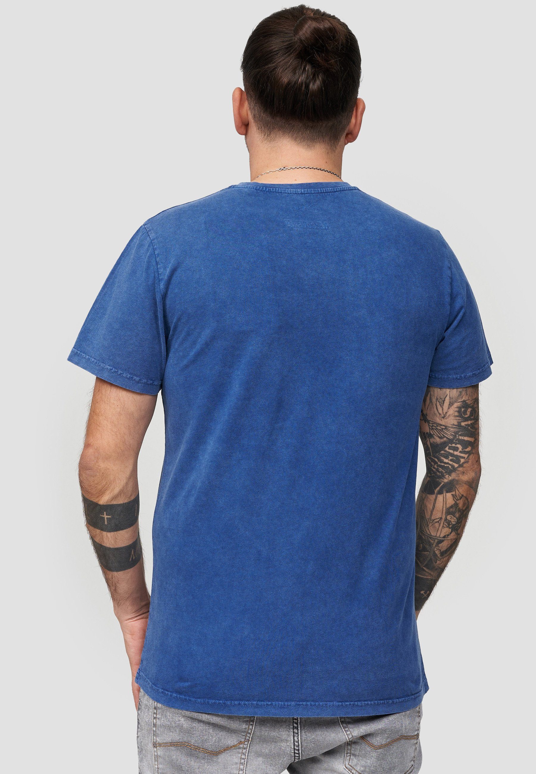 Recovered Blau Disney T-Shirt Goofy Outline GOTS zertifizierte Bio-Baumwolle
