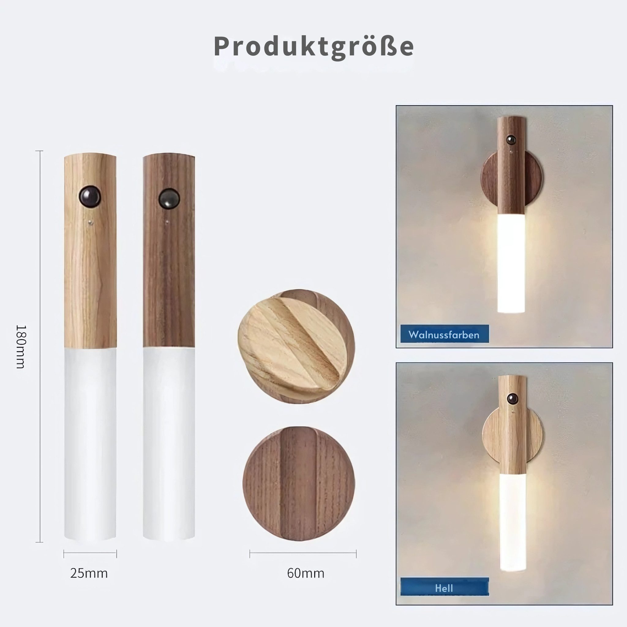 HS.SUPPLY LED Lichtleiste mit Bewegungssensor, Lichtstab, magentisches Nachtlicht Treppe, LED fest integriert, Tageslichtweiß, Warmweiß, Kaltweiß, Universell einsetzbar, mit magentischer Halterung & Bewegungssensor