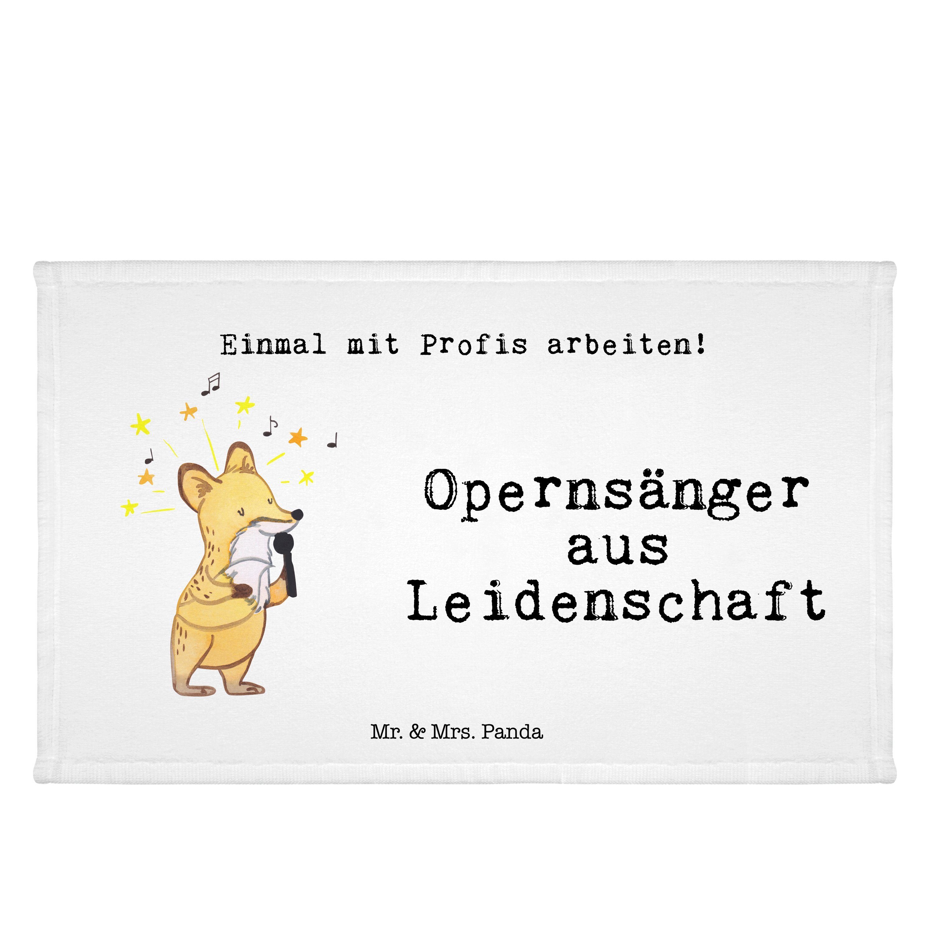 Mr. & Mrs. Panda Handtuch Opernsänger aus Leidenschaft - Weiß - Geschenk, Rente, Kinder Handtuc, (1-St)