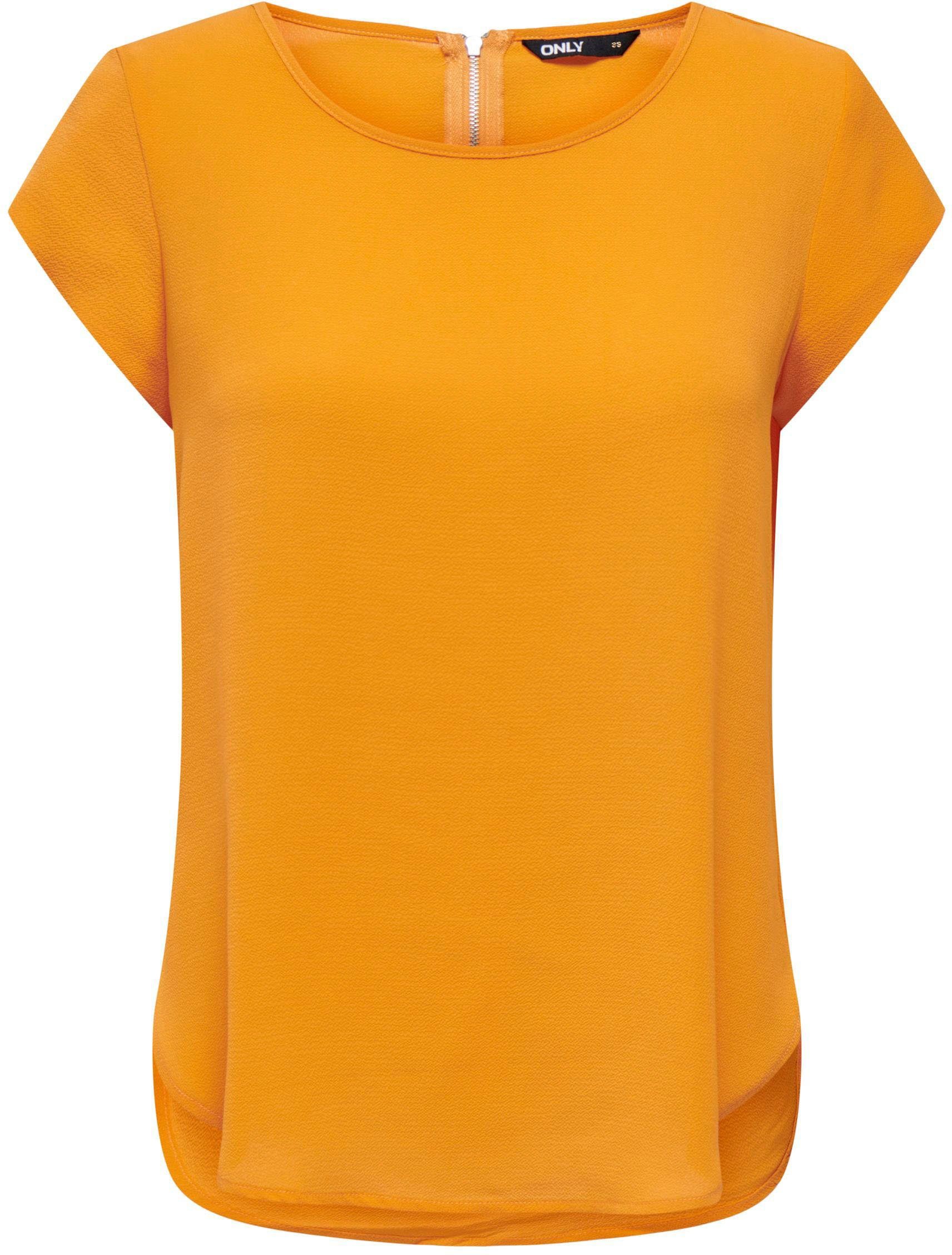 ONLVIC SOLID PTM S/S Apricot ONLY TOP Kurzarmbluse NOOS