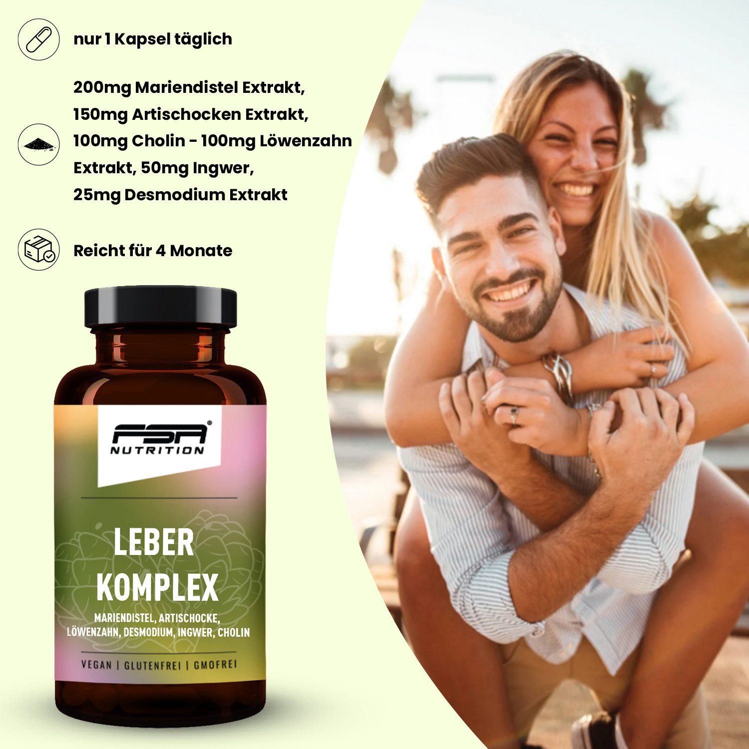 FSA NUTRITION Leber Komplex 6-in-1 mit Mariendistel & Cholin Kapseln, 120 St., 107,78 g