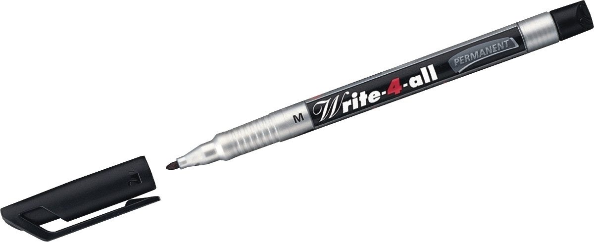 STABILO Permanentmarker Permanentmarker Write-4-all M 1mm schwarz (10 Stück)