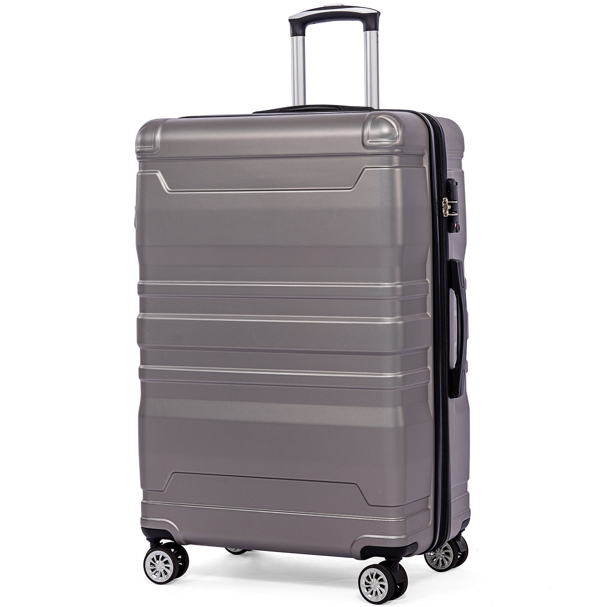 GLIESE Koffer mit TSA-Schloss und Universalrad, 41x26x65 cm Grau