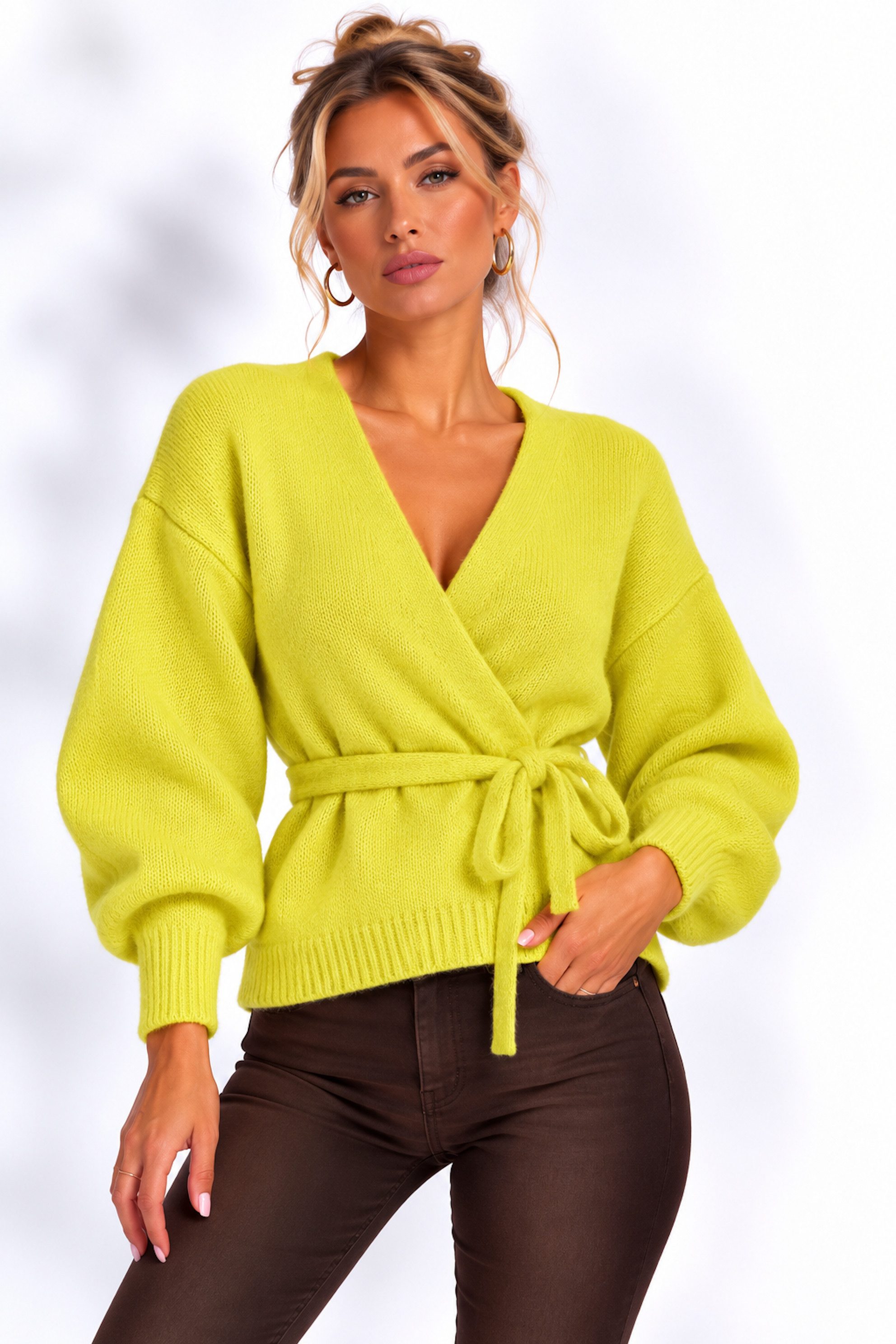 Worldclassca Cardigan Worldclassca Damen Wickelcardigan Cardigan Wickelstrickjacke Pullover Neue Kollektion - Stilvolle und gemütliche Strickmode für Damen